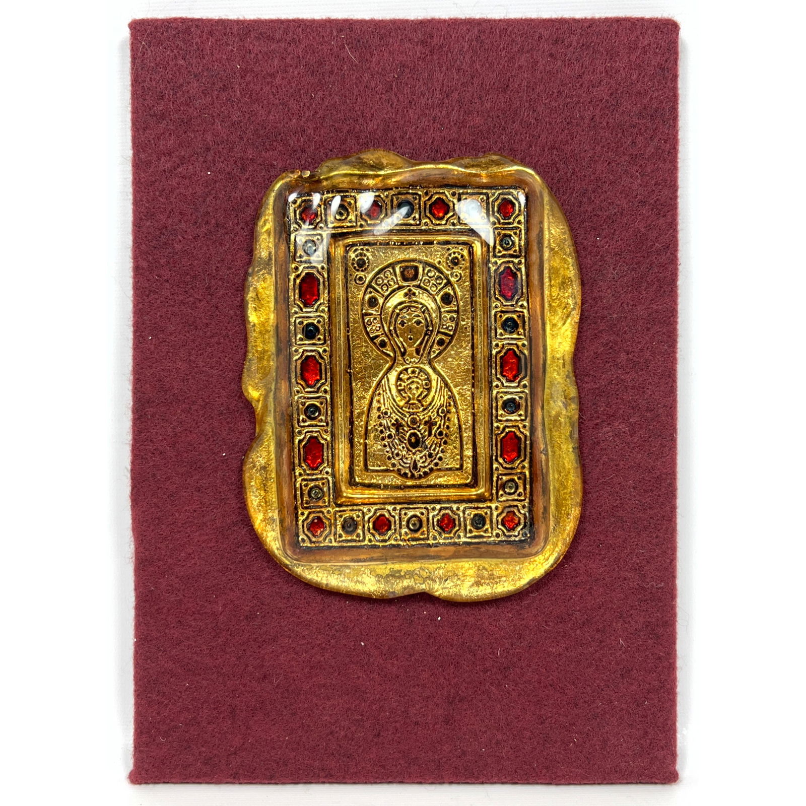 Ferro and Cimegotto Murano glass Madonna and Child Icon. (1 of 9)