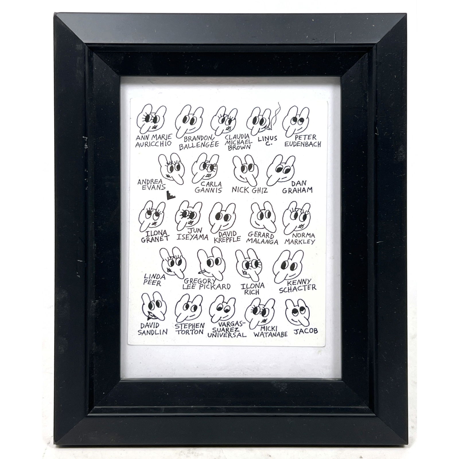 Ray Johnson 1999 Jorgensen gallery NYC invitation card: Ray Johnson 1999 Jorgensen gallery NYC invitation card Dimensions: Frame Height: 9.5 inches, Frame Width: 7.5 inches. - Image Size: Image Height: 6 inches, Image Width: 4 inches. --- US Packing and Sh