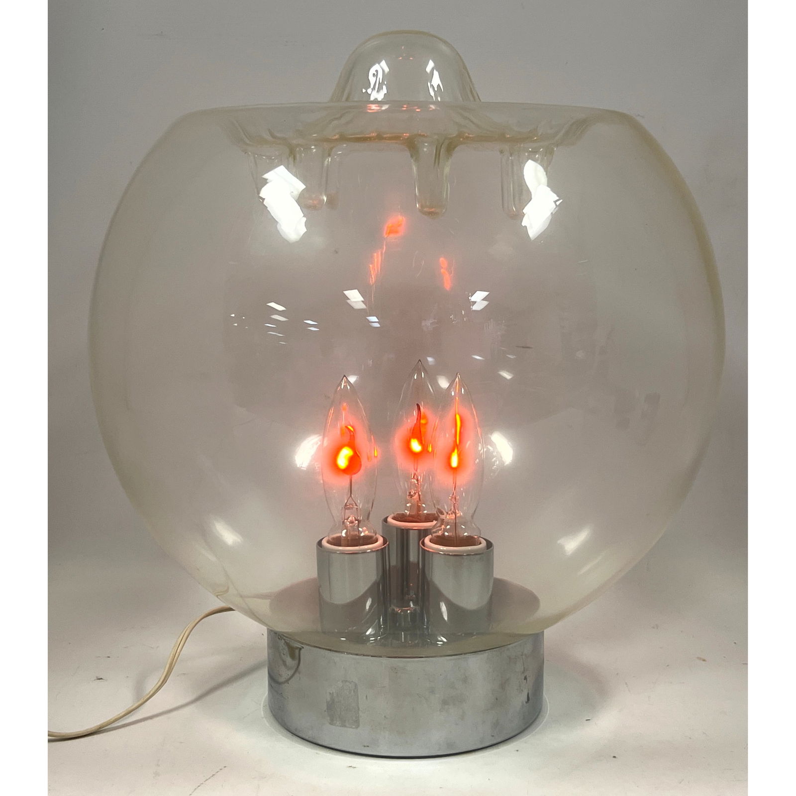 Vintage Mid Century Mod Italian Murano Glass Globe Table Lamp Italy. Mazzega Style (1 of 11)