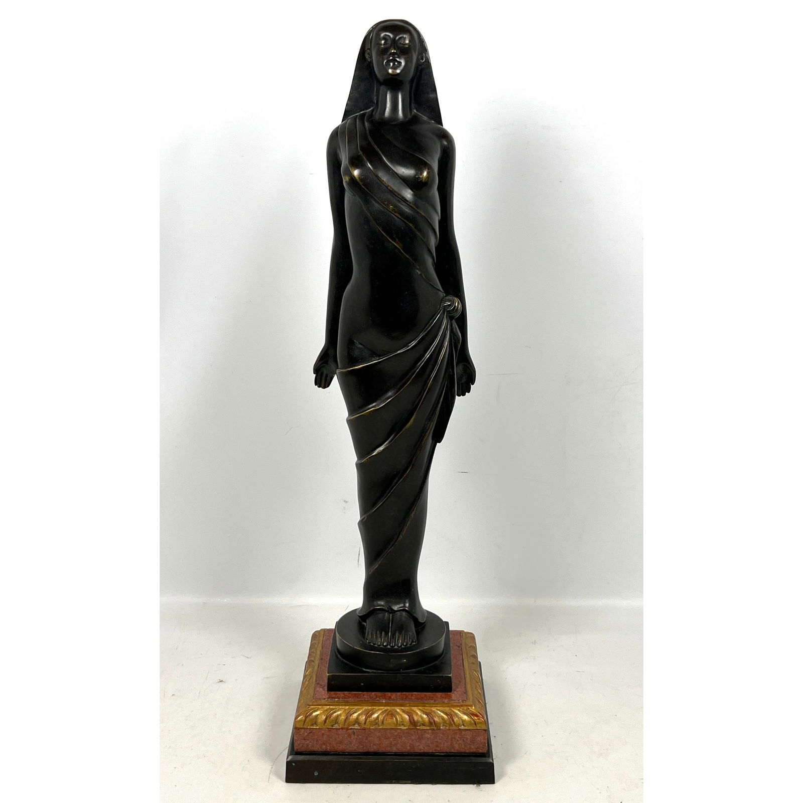 Art Deco Style Bronze sculpture of Maiden on Nice Marble Base. (1 of 12)
