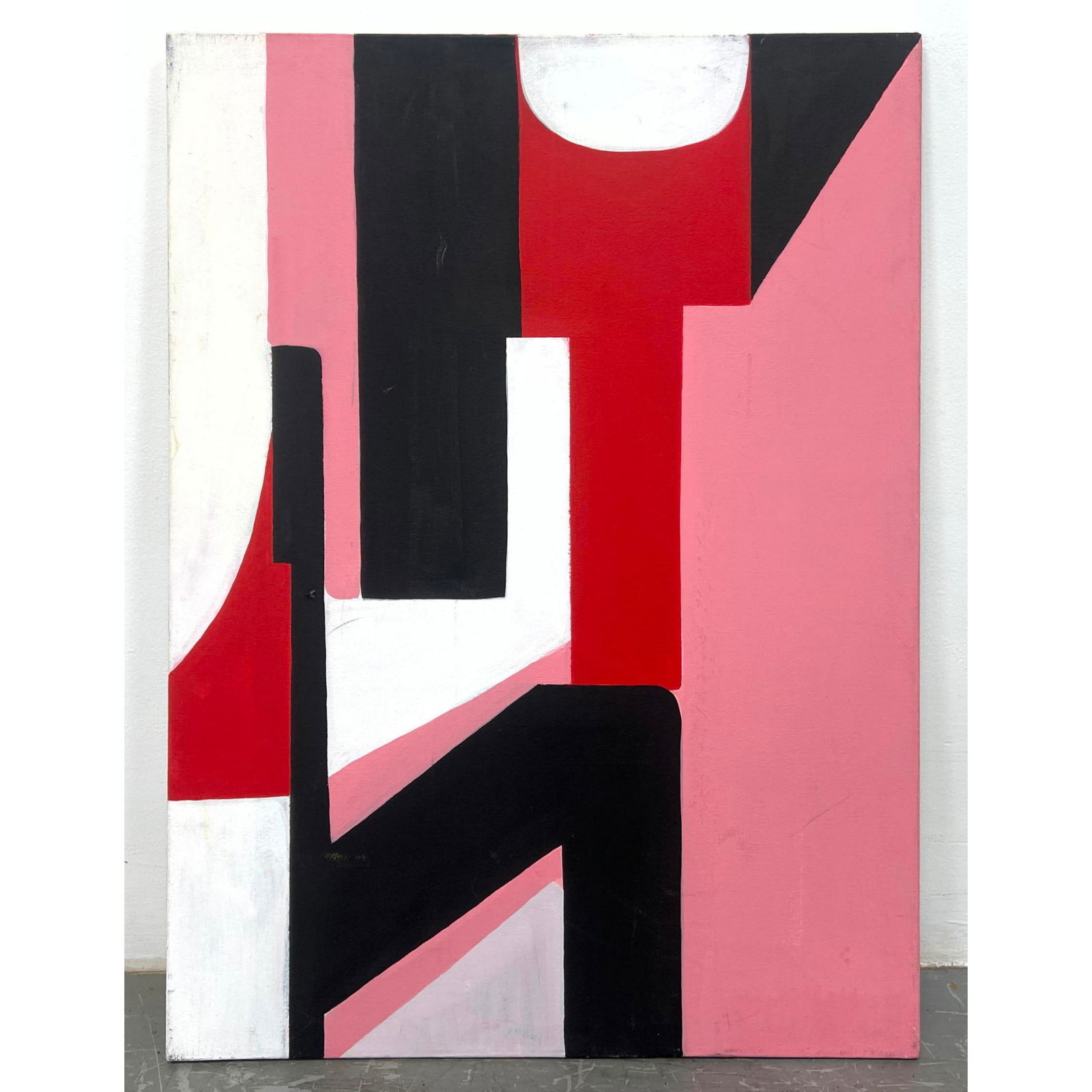 Mid Century Modern Op Art Geometric Painting on Canvas. Unsigned. Few light scuffs. (1 of 11)