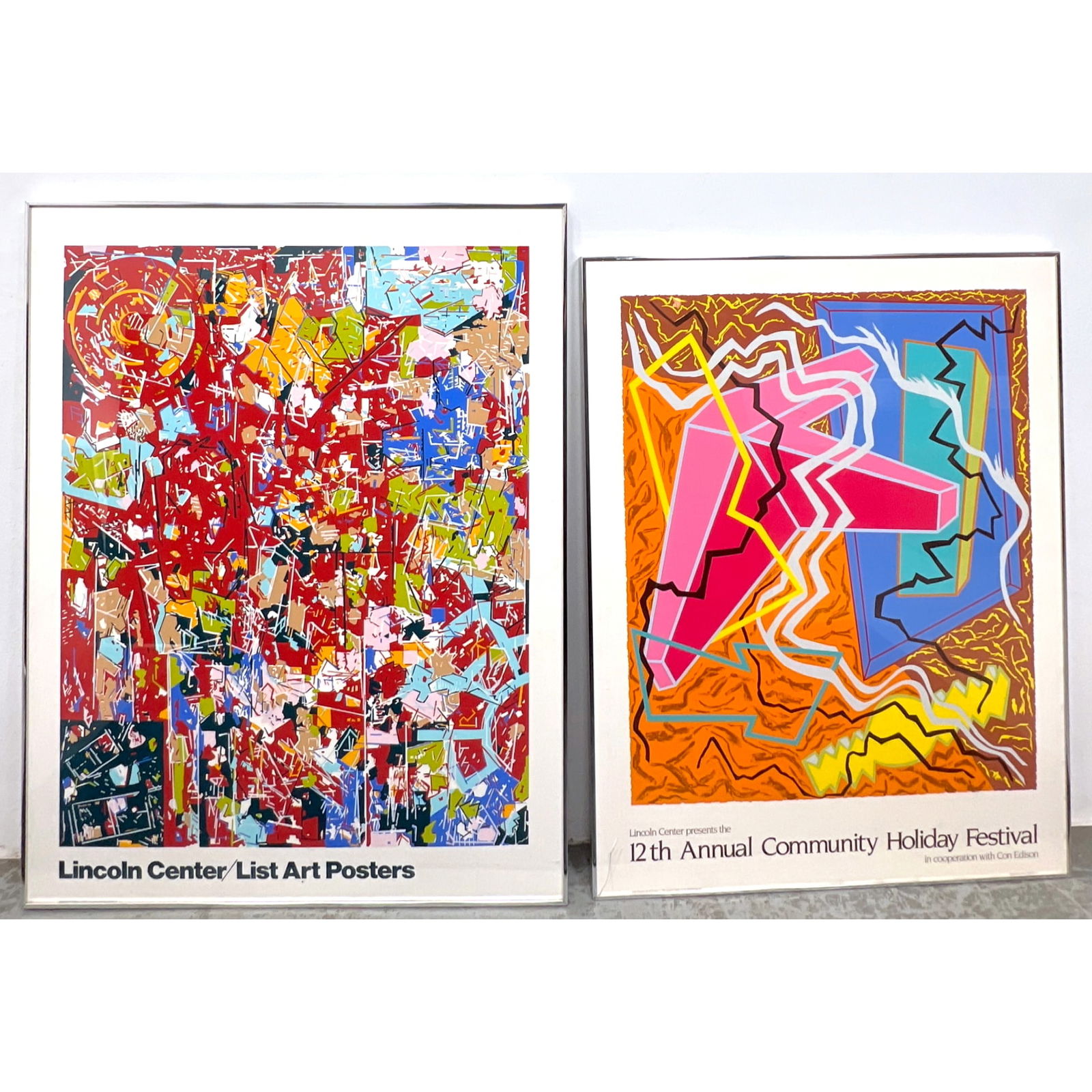 2pc LINCOLN CENTER, NYC Posters. Community Holiday Festival. List Art Posters. (1 of 14)