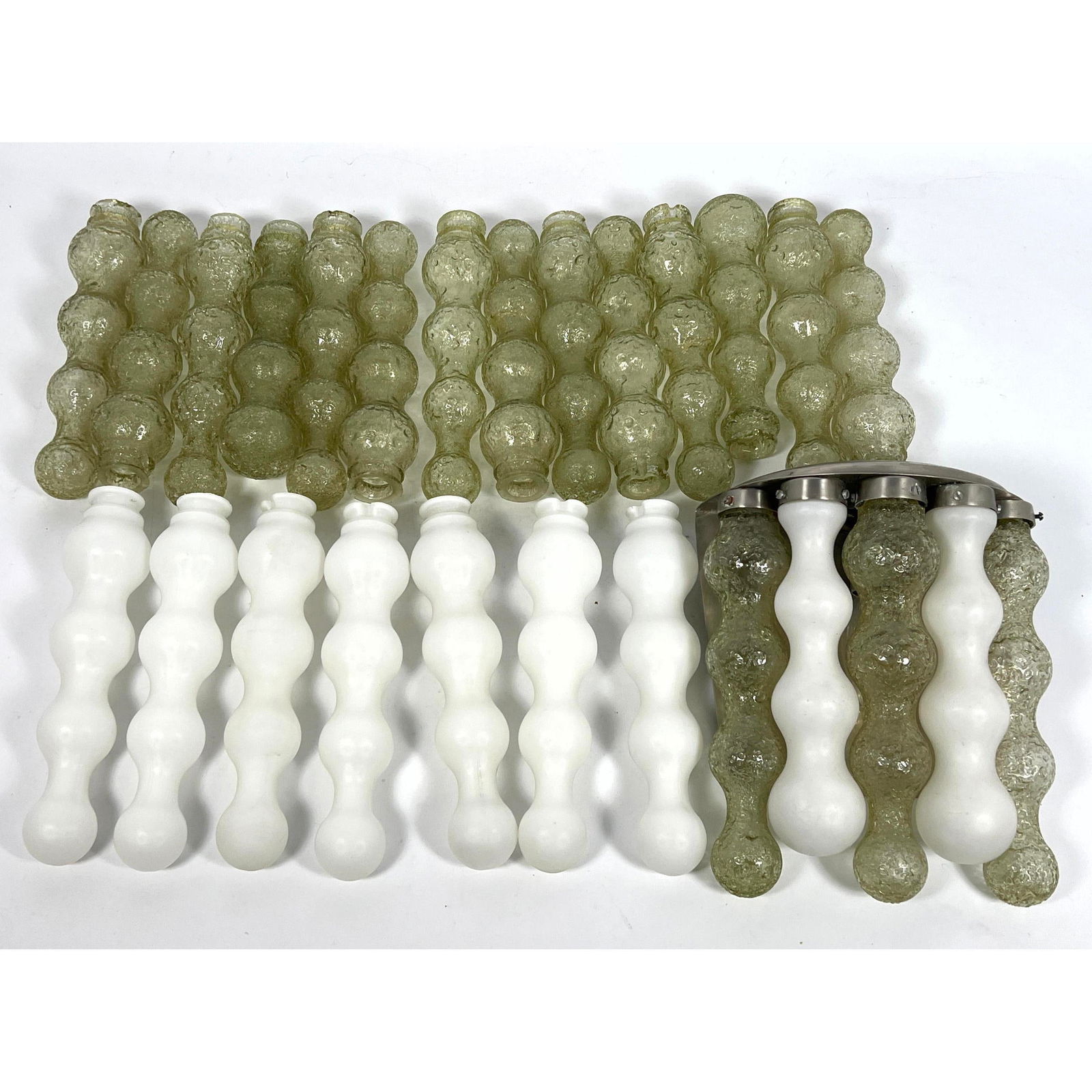 Murano Italian Glass Prism Wall Sconce Light. Many extra Bonus Glass Prisms. Textured and White Glas (1 of 13)