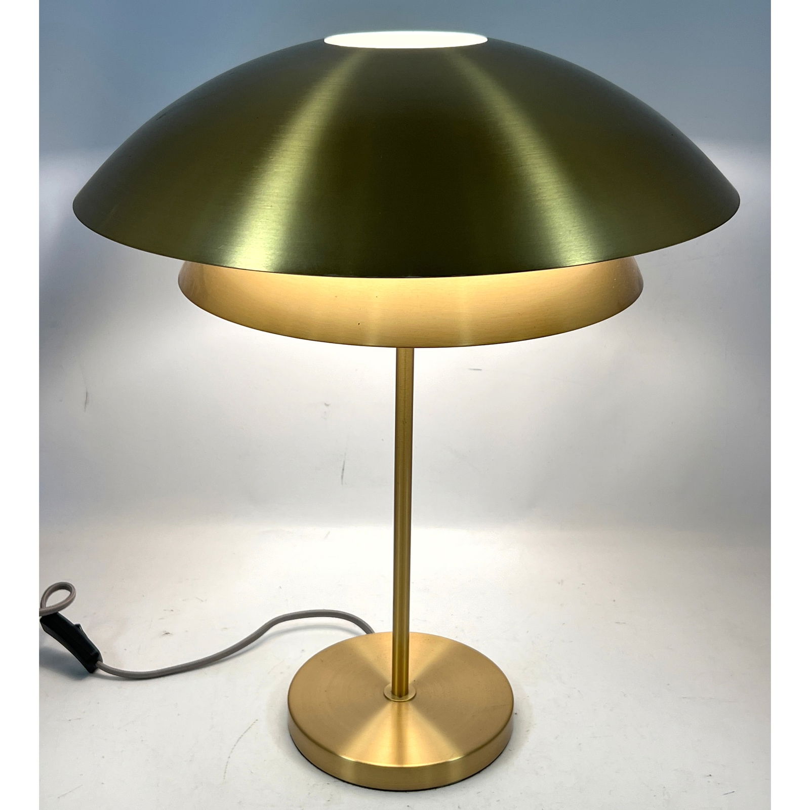 Contemporary Modern Double Shade Saucer Table Lamp. (1 of 12)