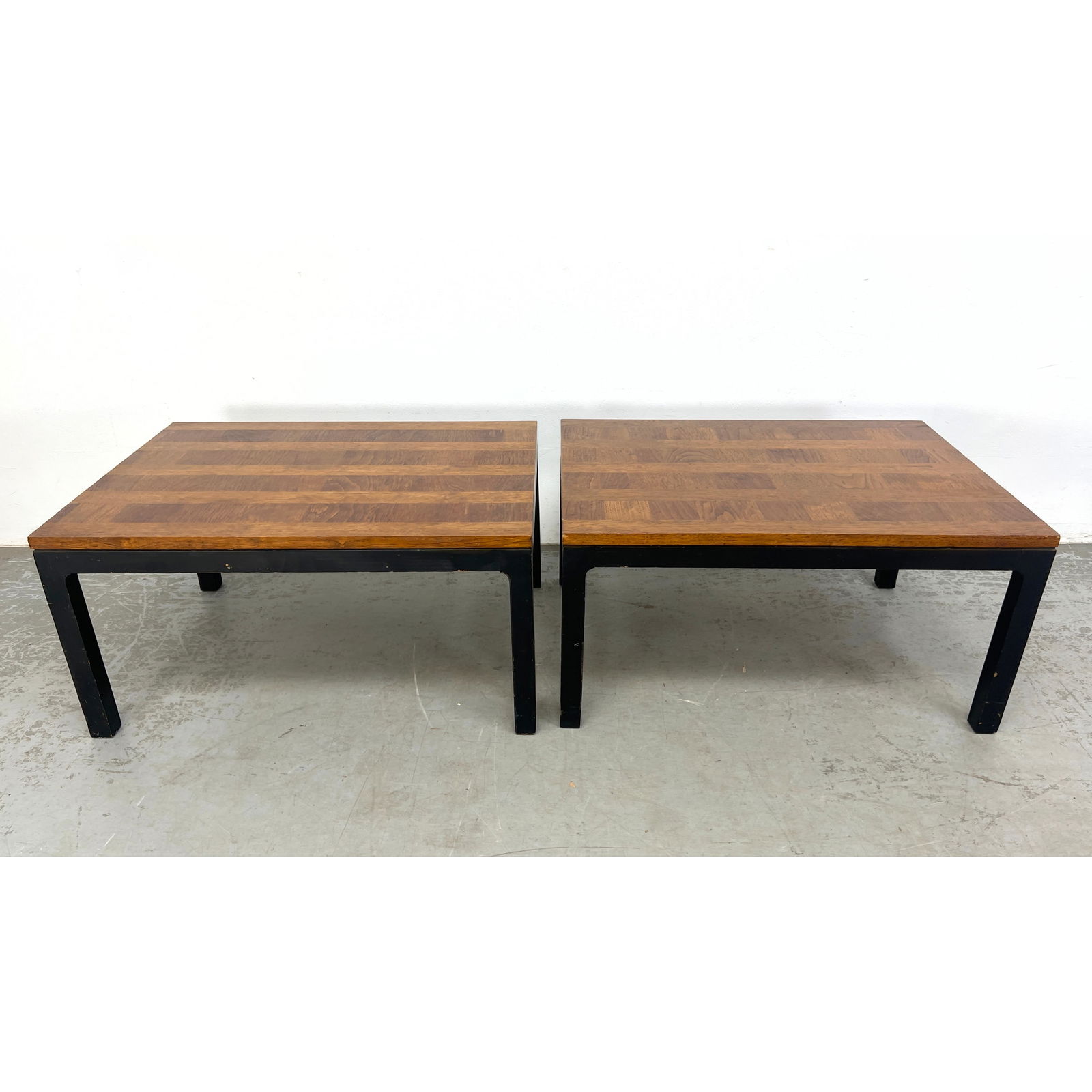 Pair Lane Mid Century Modern Side Tables. ebonized bases. (1 of 12)