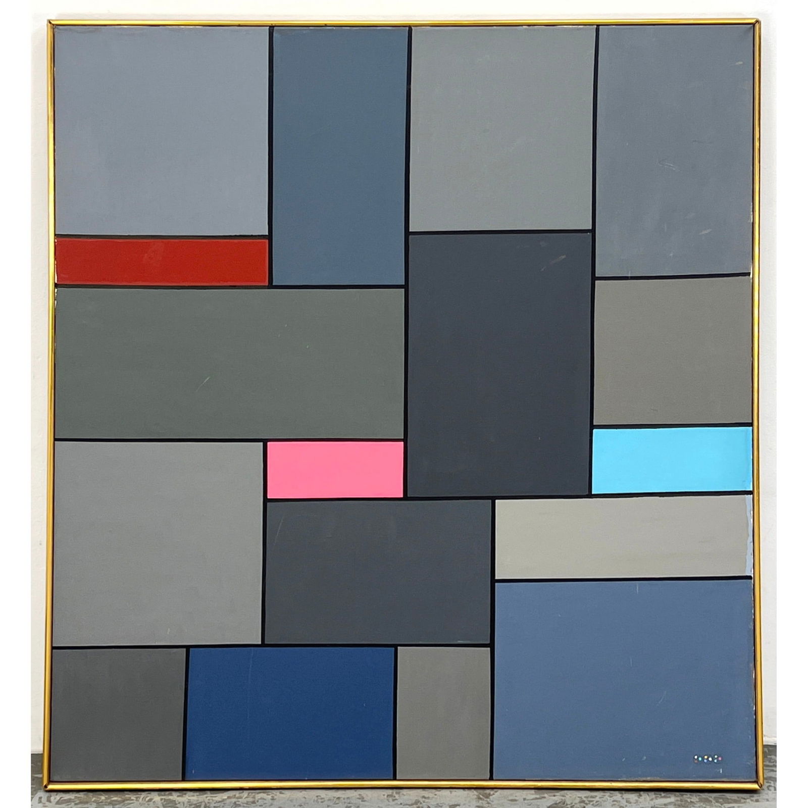 De Stijl Style Study in Gray Painting on Canvas. Piet Mondrian inspired. (1 of 10)