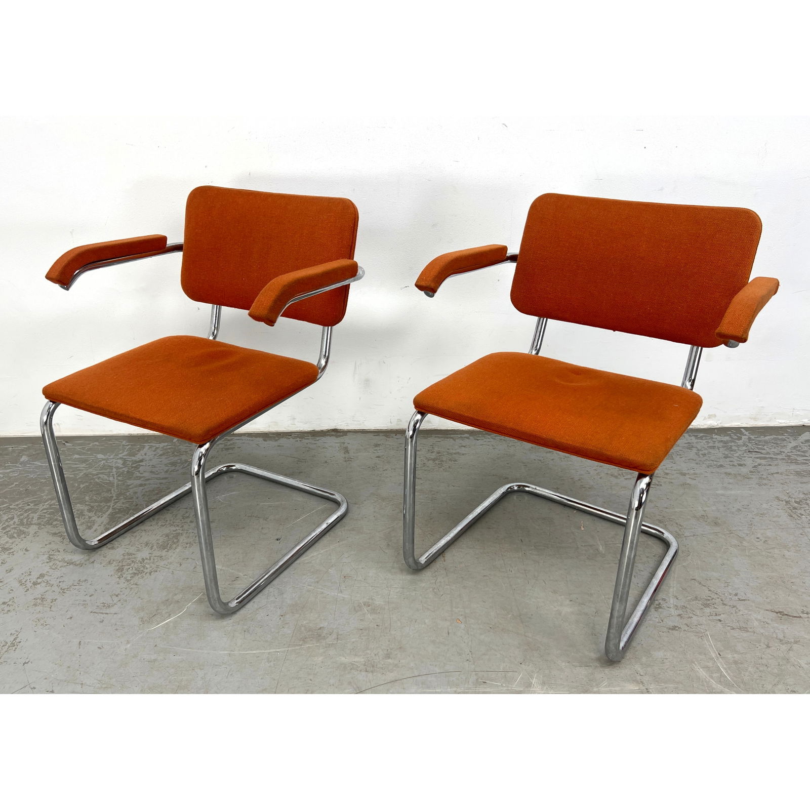 Pair Gordon International Orange Cesca armchairs (1 of 12)