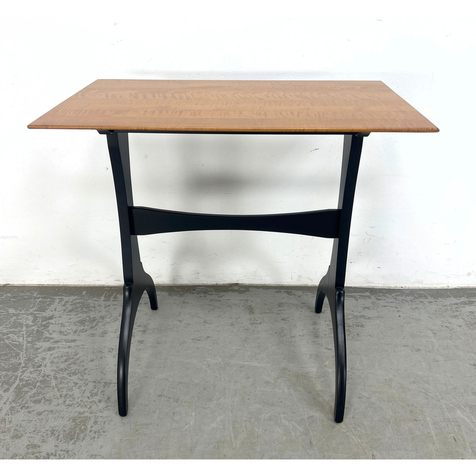 Black base Wood Top Side Table. Amish made. Contemporary. Moser style. (1 of 8)