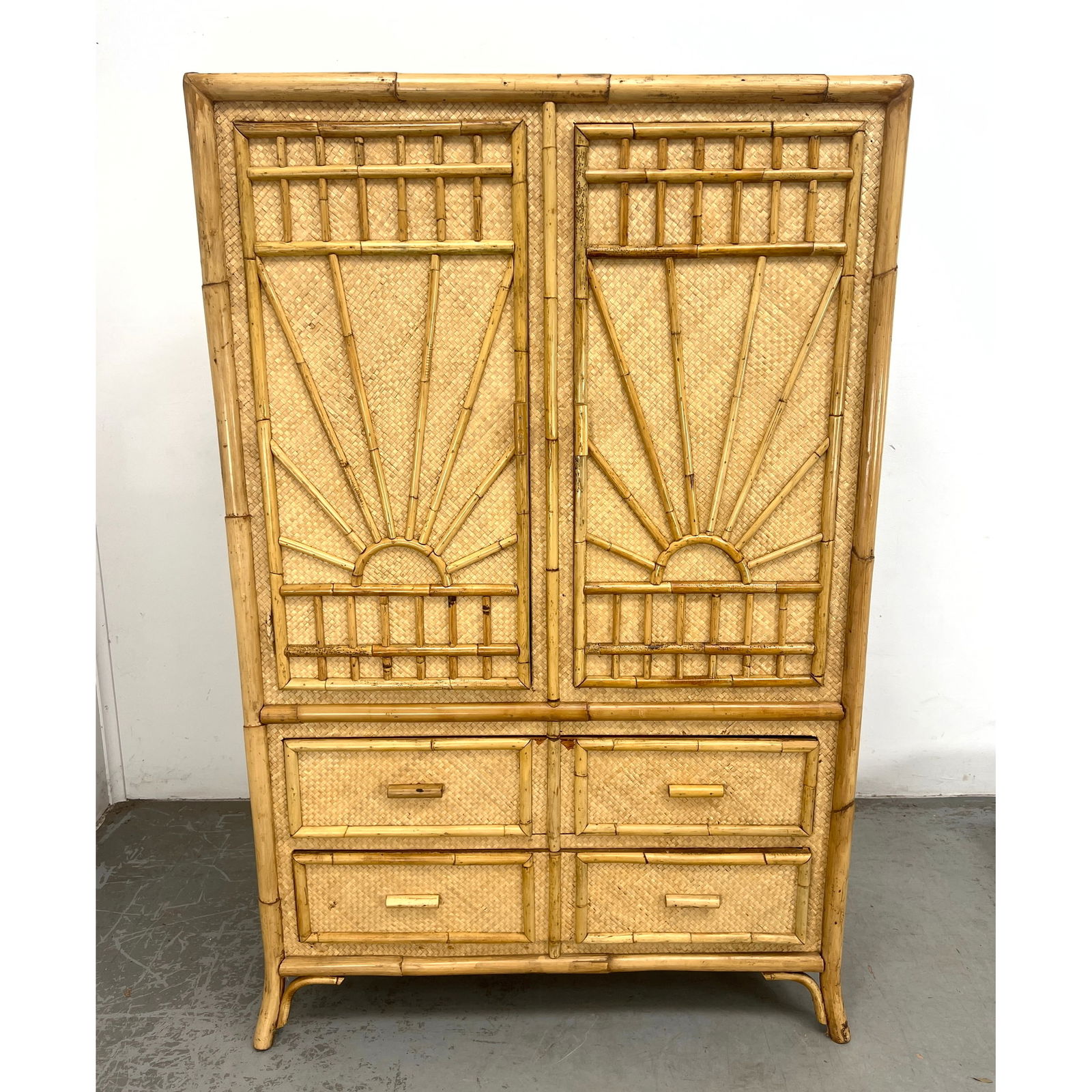 Bamboo and Rattan Armoire Wardrobe Cabinet. (1 of 13)