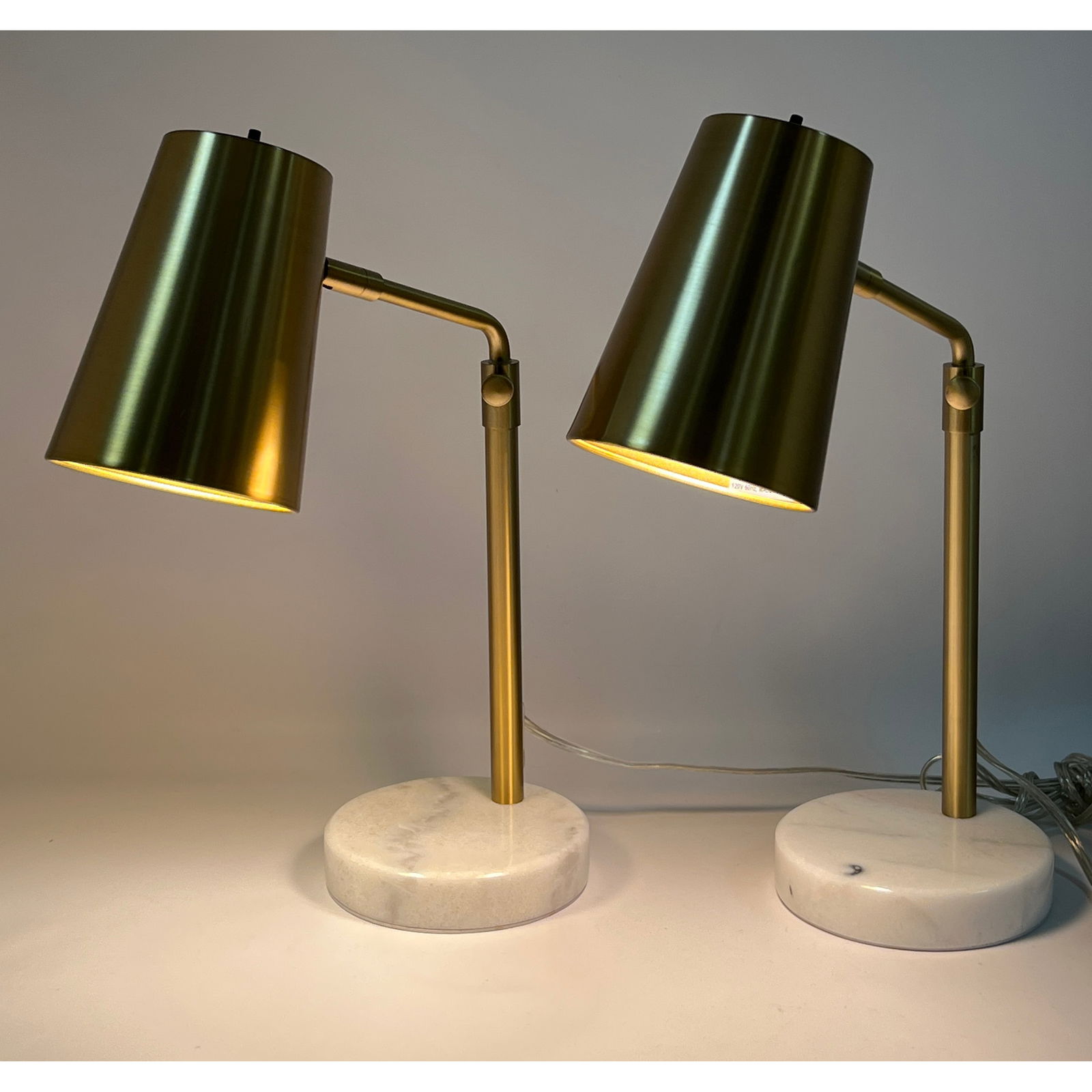 Pair Contemporary Modern Table Desk Task Lamps. Marble bases. (1 of 12)