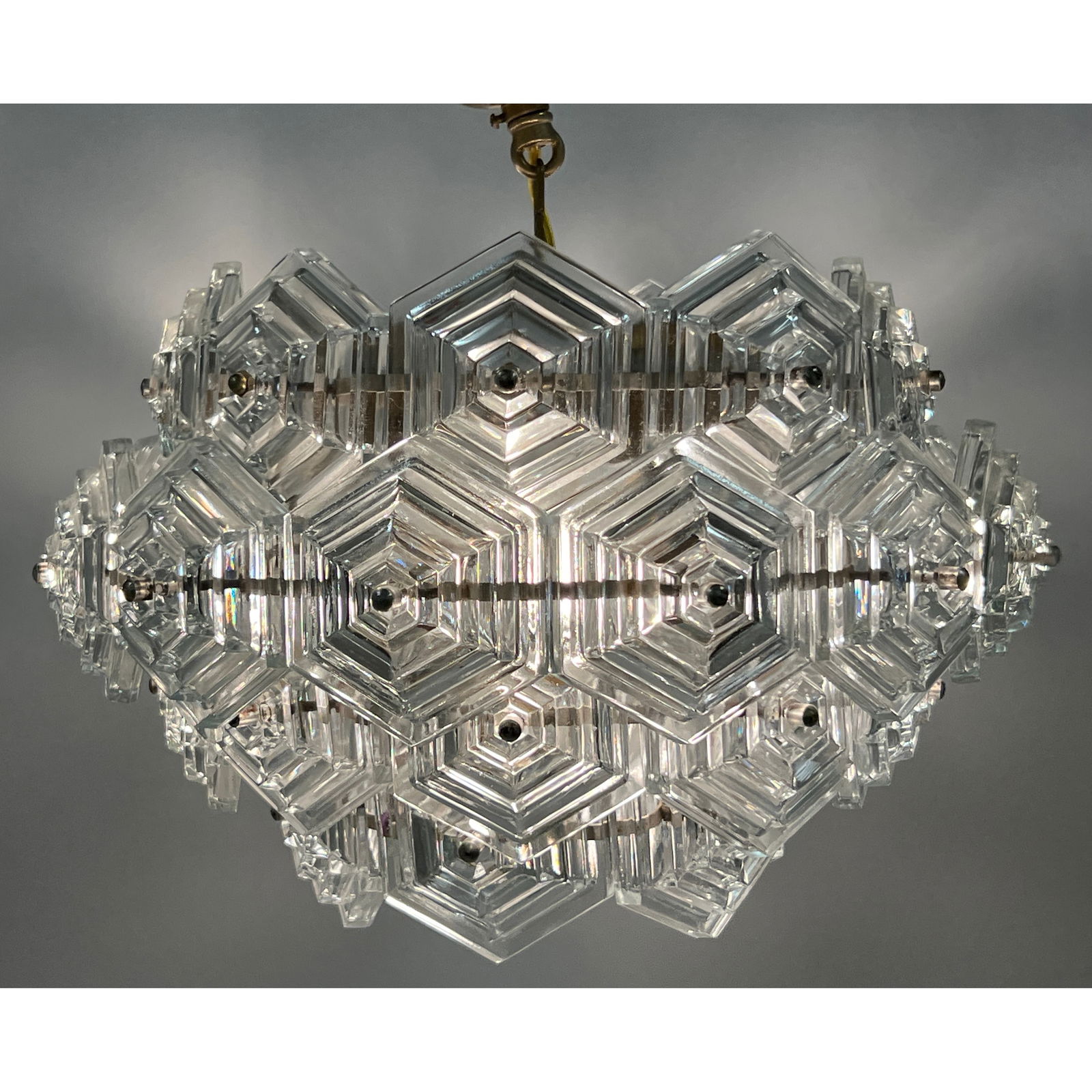 Mid Century Dandelion Sputnik Glass Prisms Chandelier VEB Germany. (1 of 9)