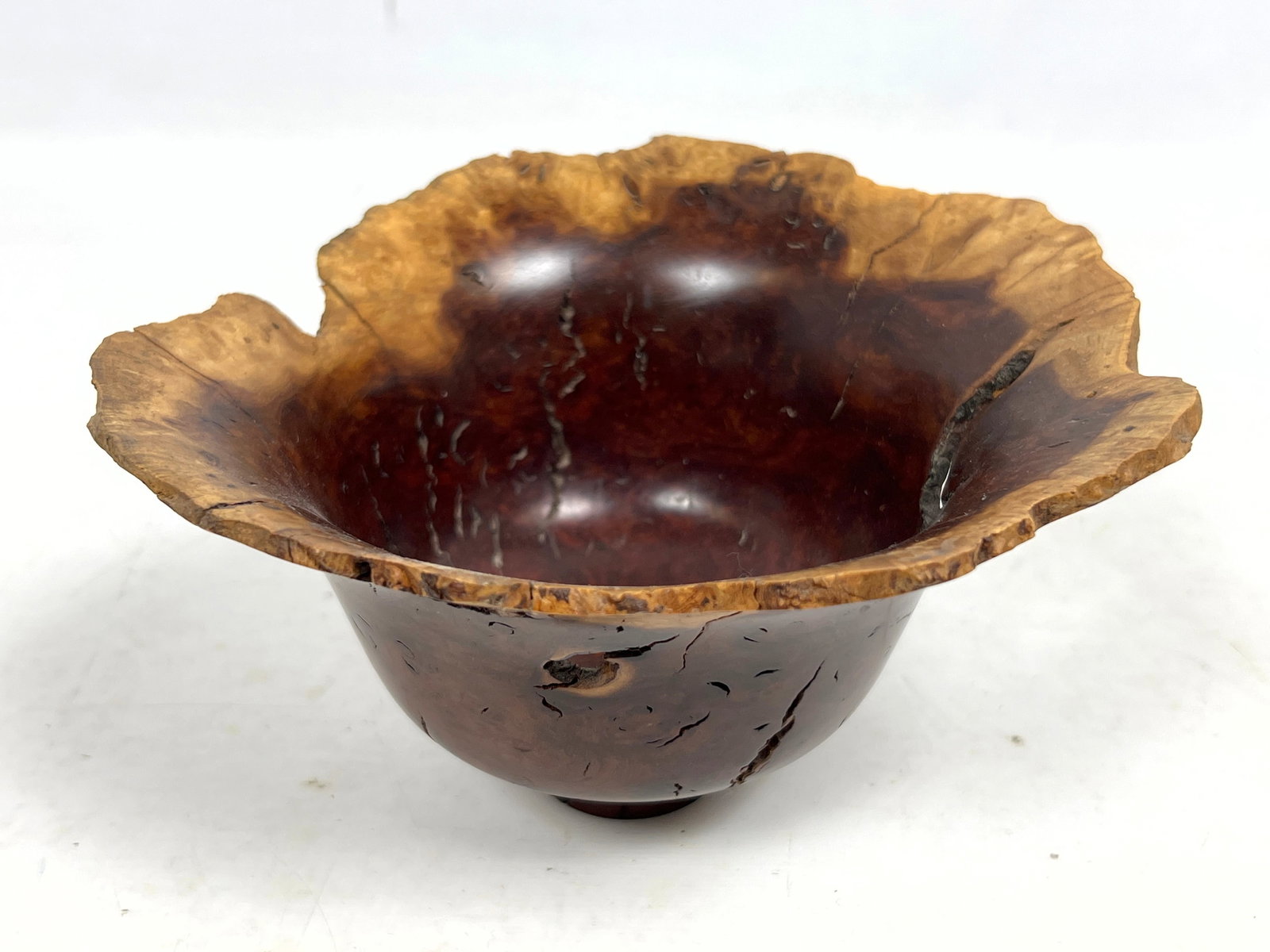 Hap Sakwa Studio Turned Burl Wood Bowl. Signed. 5/81. Walnut. (1 of 5)