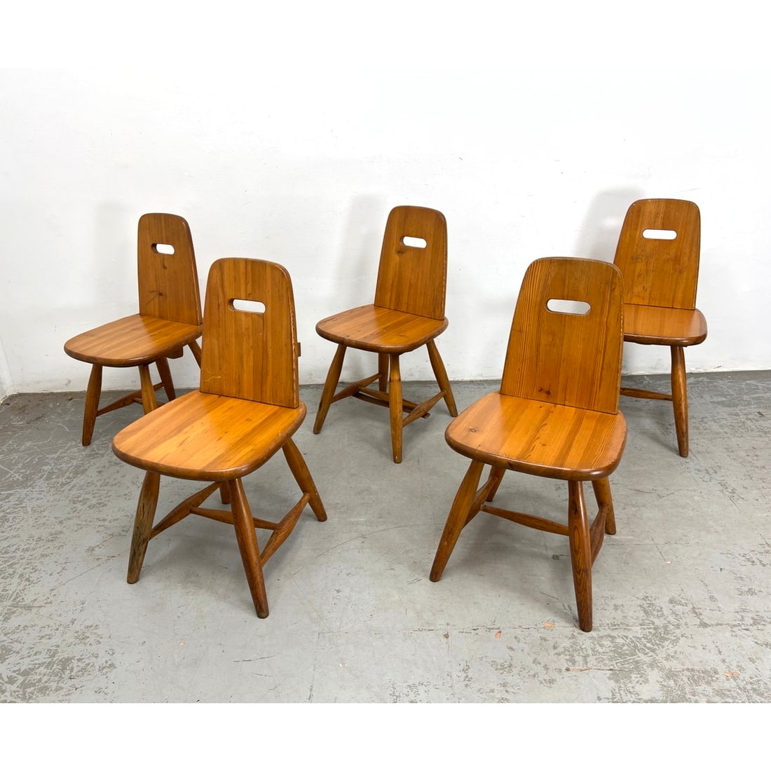 Set 5 'Pirtti' dining chairs, designed by Eero Aarnio for Laukaan Puu, Finland, circa 1960s. (1 of 14)