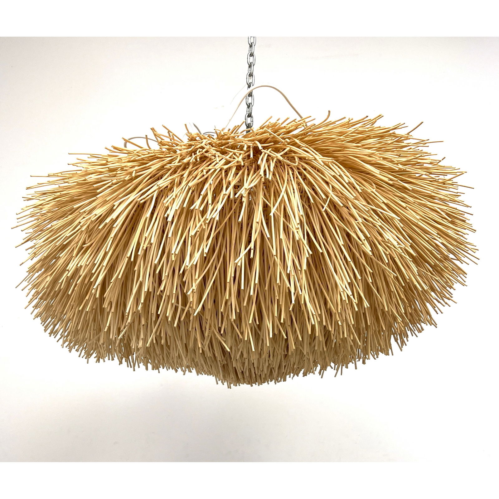 Very Large Bamboo Rattan Sea Urchin Pendant Chandelier Lamp (1 of 12)