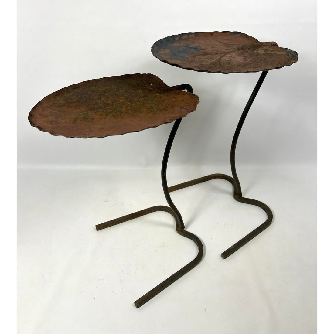 Pr SALTERINI Nesting Leaf Form Garden Side Tables. Outdoor, Patio, Garden. (1 of 11)