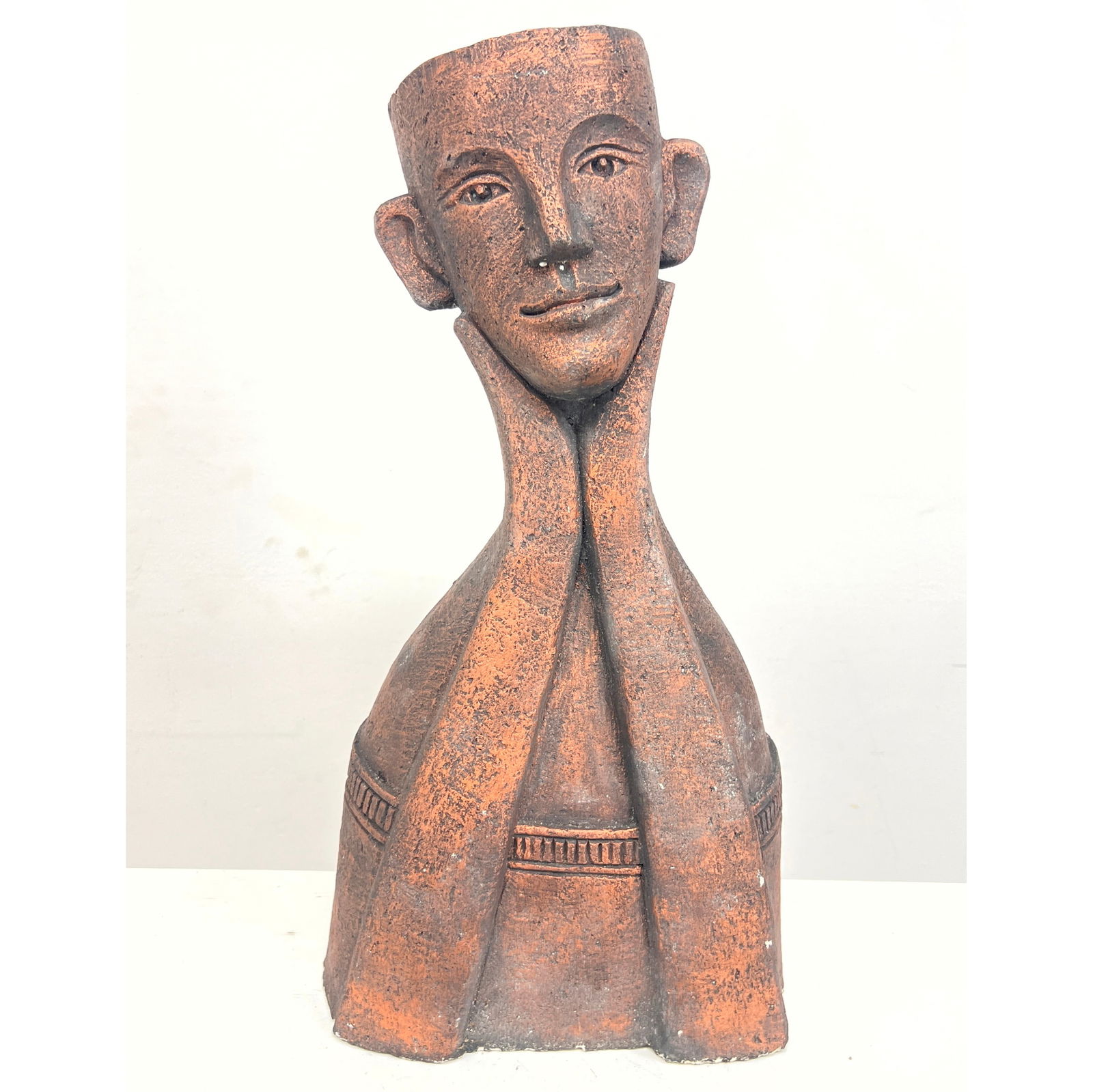 Cast Figural Planter. Head Planter. (1 of 10)