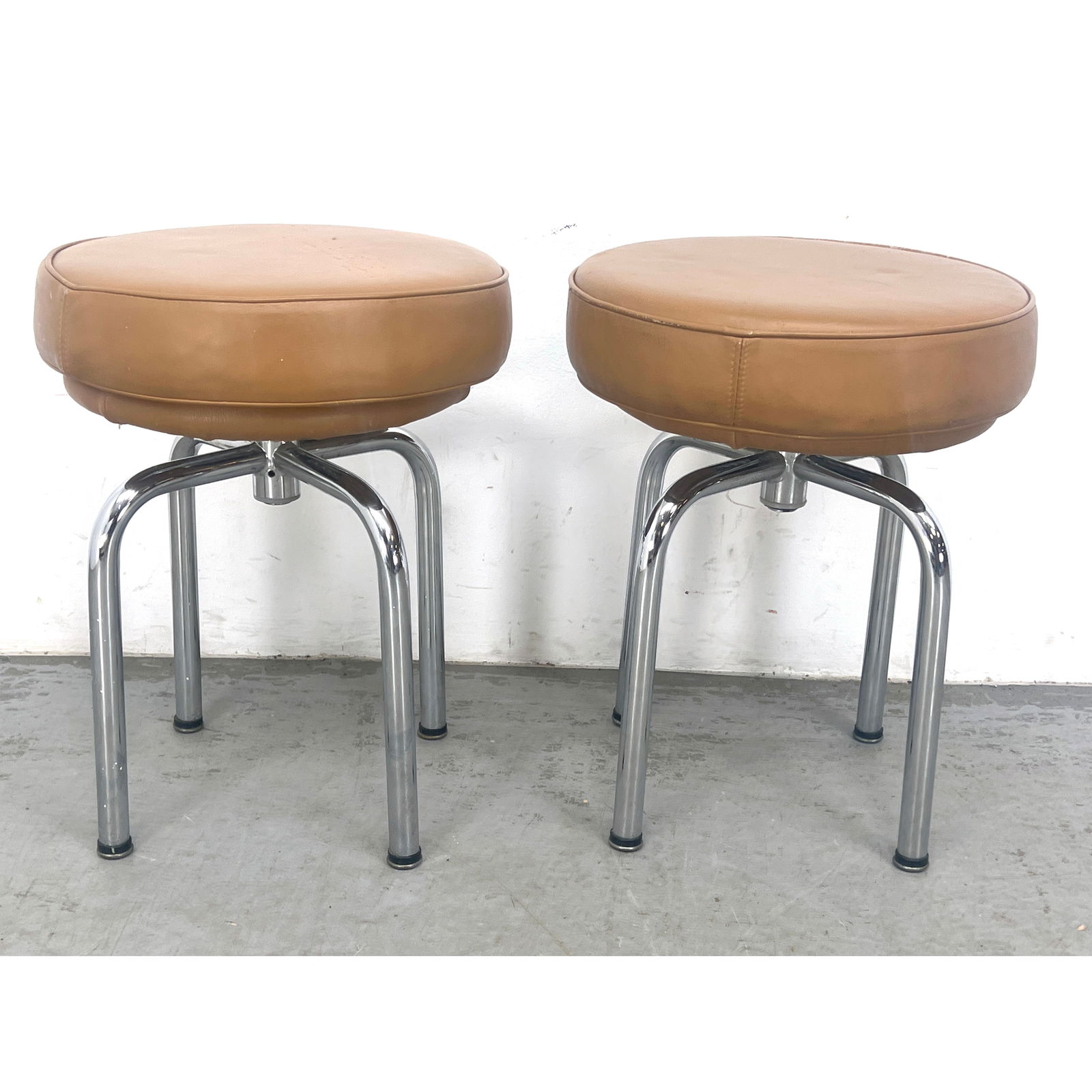 Pair Swivel Le Corbusier for Cassina LC8 Swivel Stool. Unmarked. Attributed. (1 of 14)
