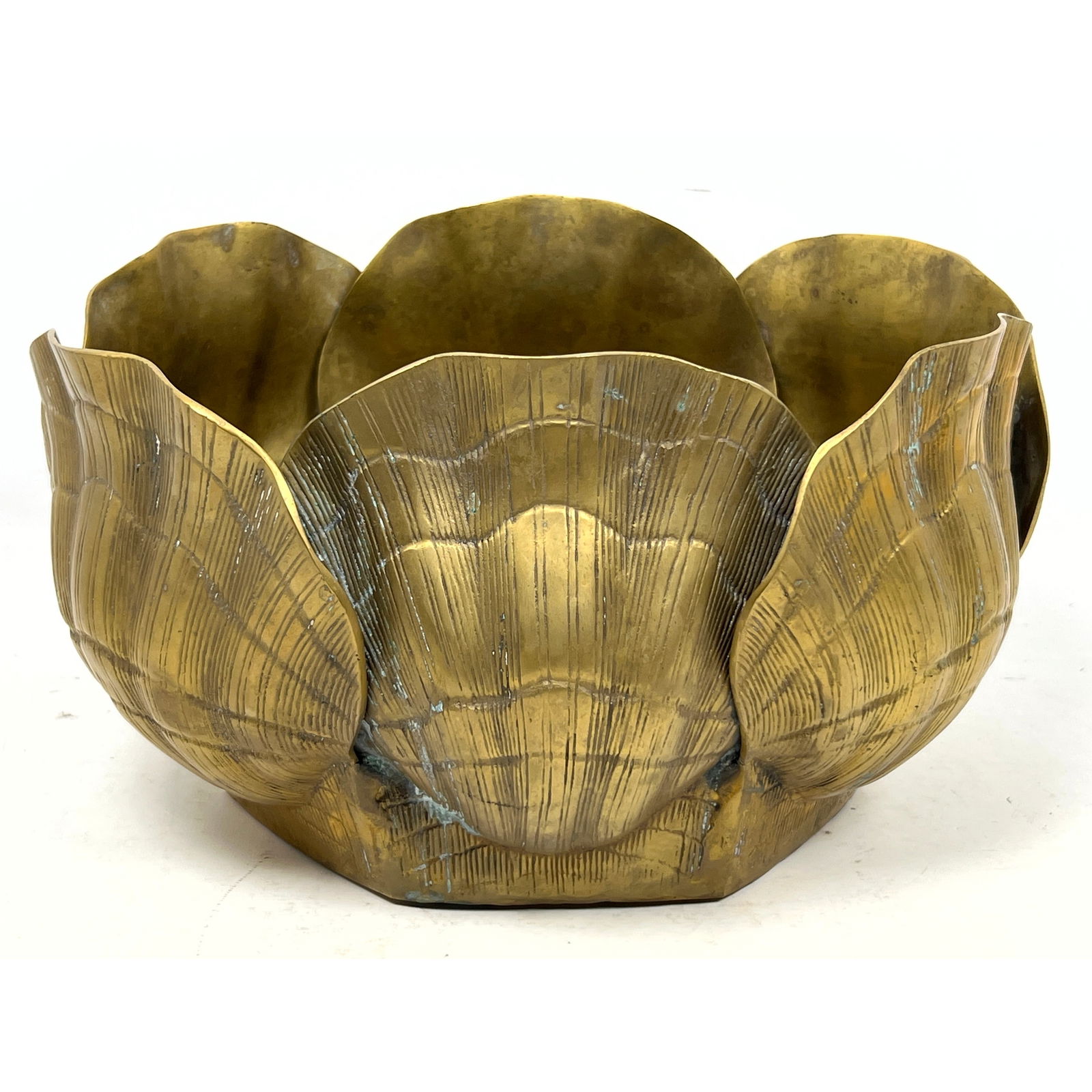 Brass Shell Form Center Bowl. Could be used as planter. (1 of 10)