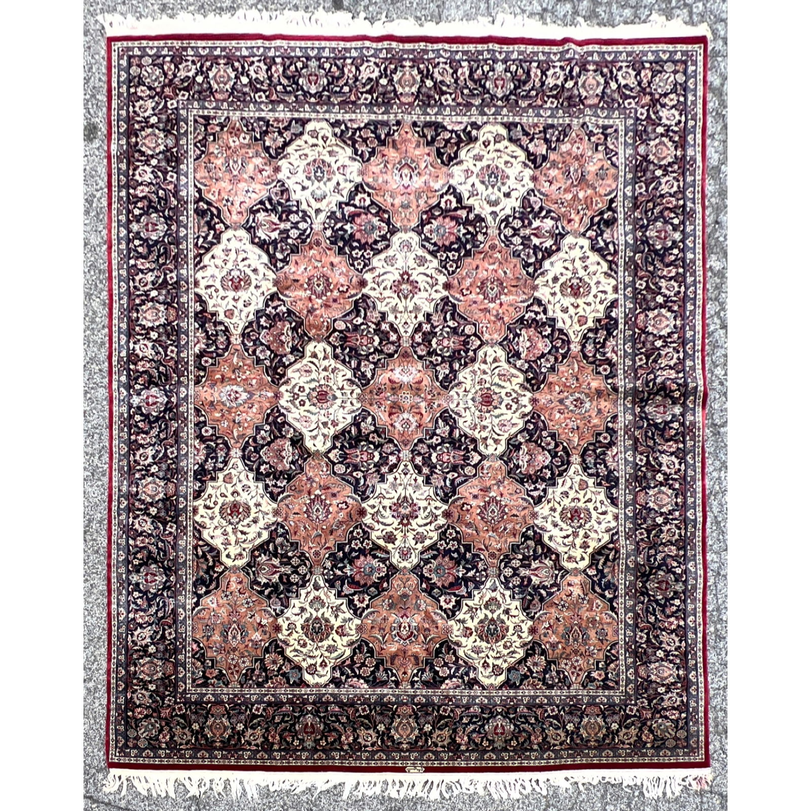 9' X 11'11  Hand-knotted wool Carpet rug, featuring an intricate all-over repeating pattern. Tabriz (1 of 16)