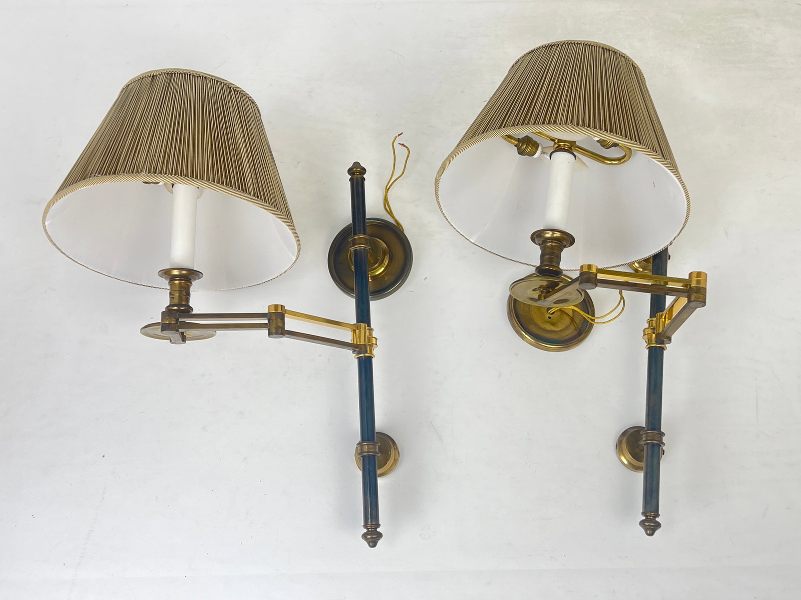 Pair Brass Swing Arm Sconces. (1 of 17)