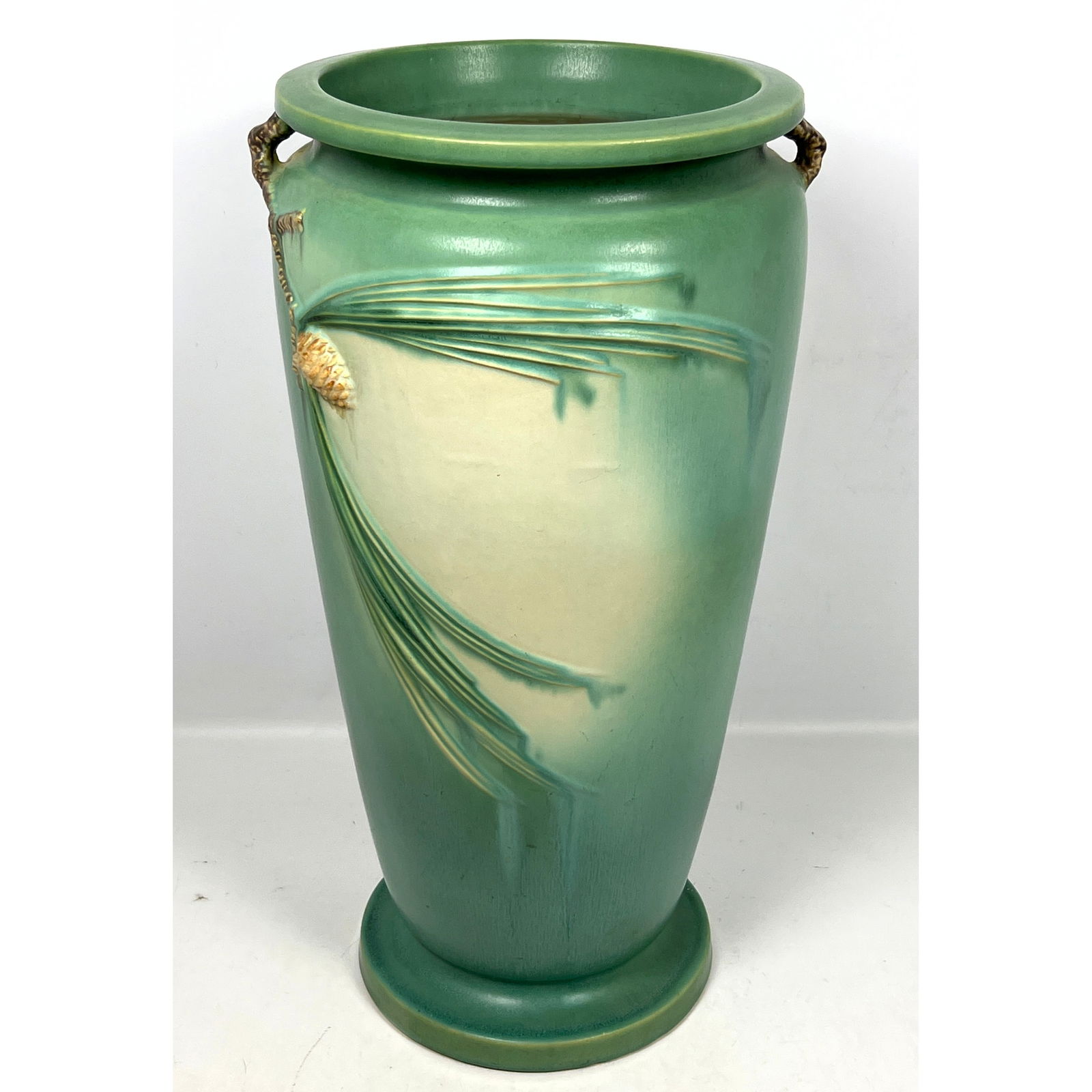 Roseville Green Pinecone  Umbrella Stand. Floor Vase. American Art Pottery (1 of 9)