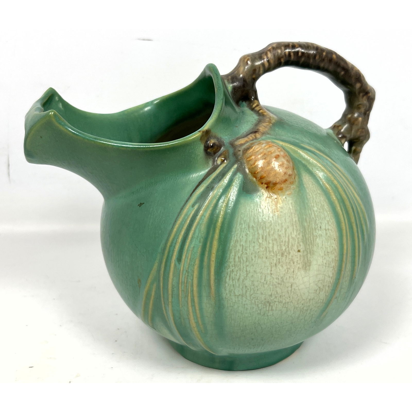 Roseville Green Pinecone  Jug Pitcher. American Art Pottery (1 of 8)