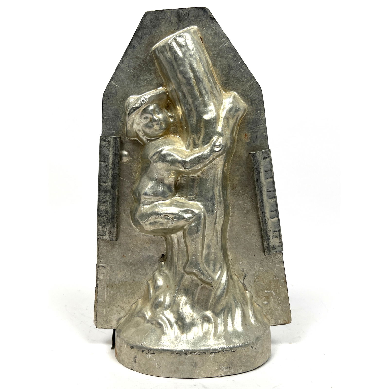 Vintage Chocolate Mold. Young Boy Attempting to climb tree. Sweets, Candy. Only marks: 4. (1 of 8)