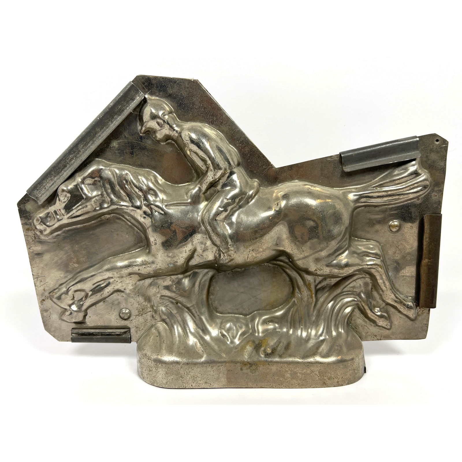 Vintage Horse and Jockey Chocolate Mold. Two Part Mold with Clips. No visible marks. (1 of 8)