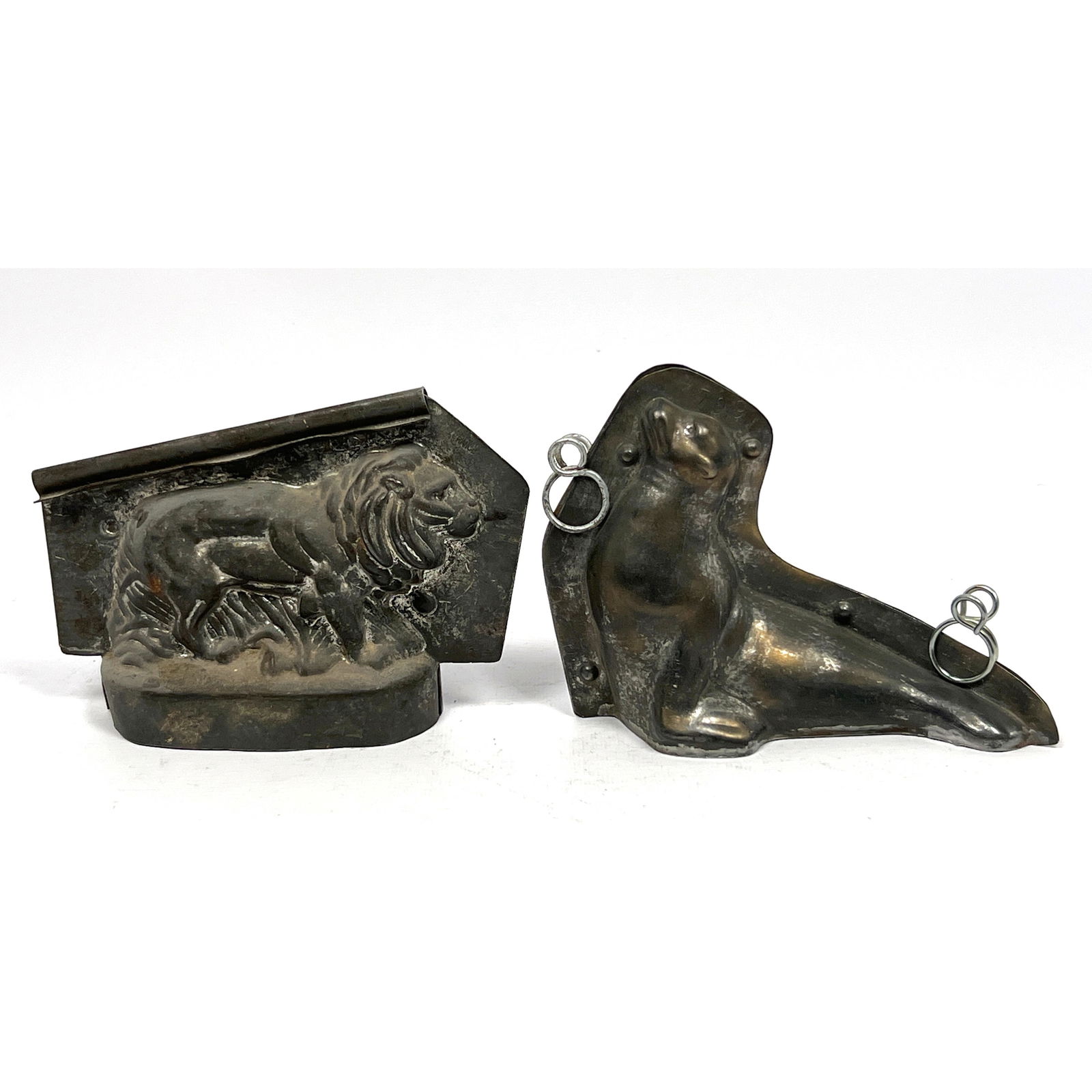 2pc Vintage French Chocolate Molds. 1) LETANG FILS Seal Mold; 3709. 2) French Walking Lion Figure Mo (1 of 17)