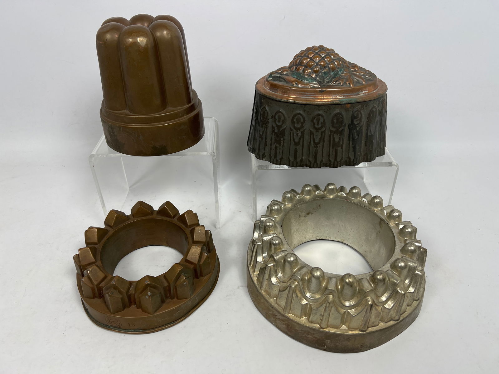 Collection 4 Copper Sculptural Molds. Tin Lined. Various sizes. One marked TROTTER, PARIS. One has d (1 of 20)