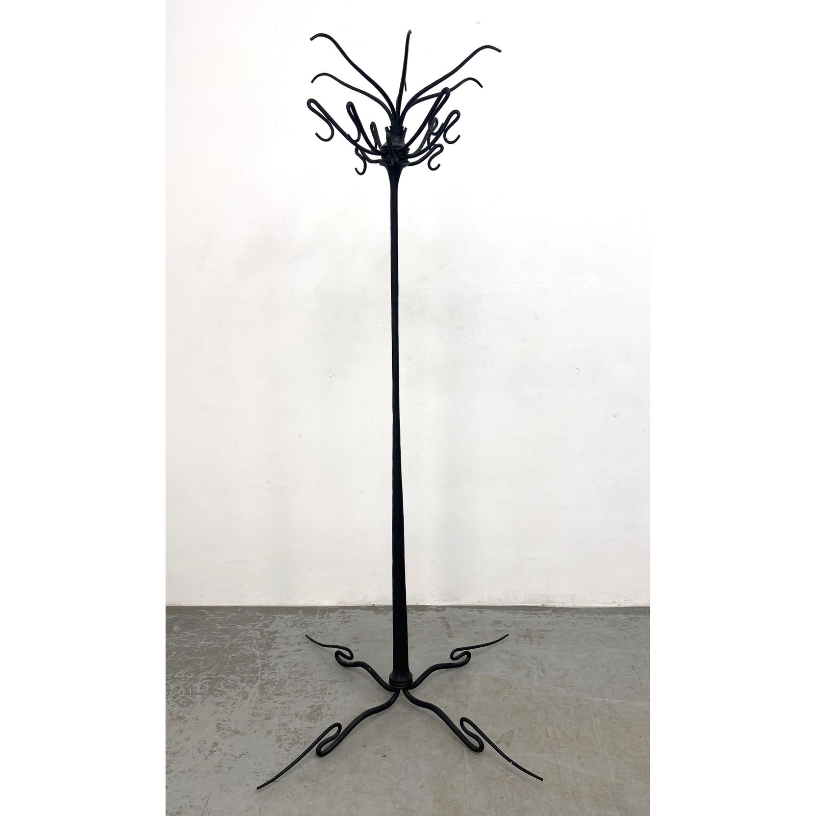 Studio Hand Forged Iron Coat Rack Hat Stand. Albert Paley Style. Unmarked. (1 of 8)