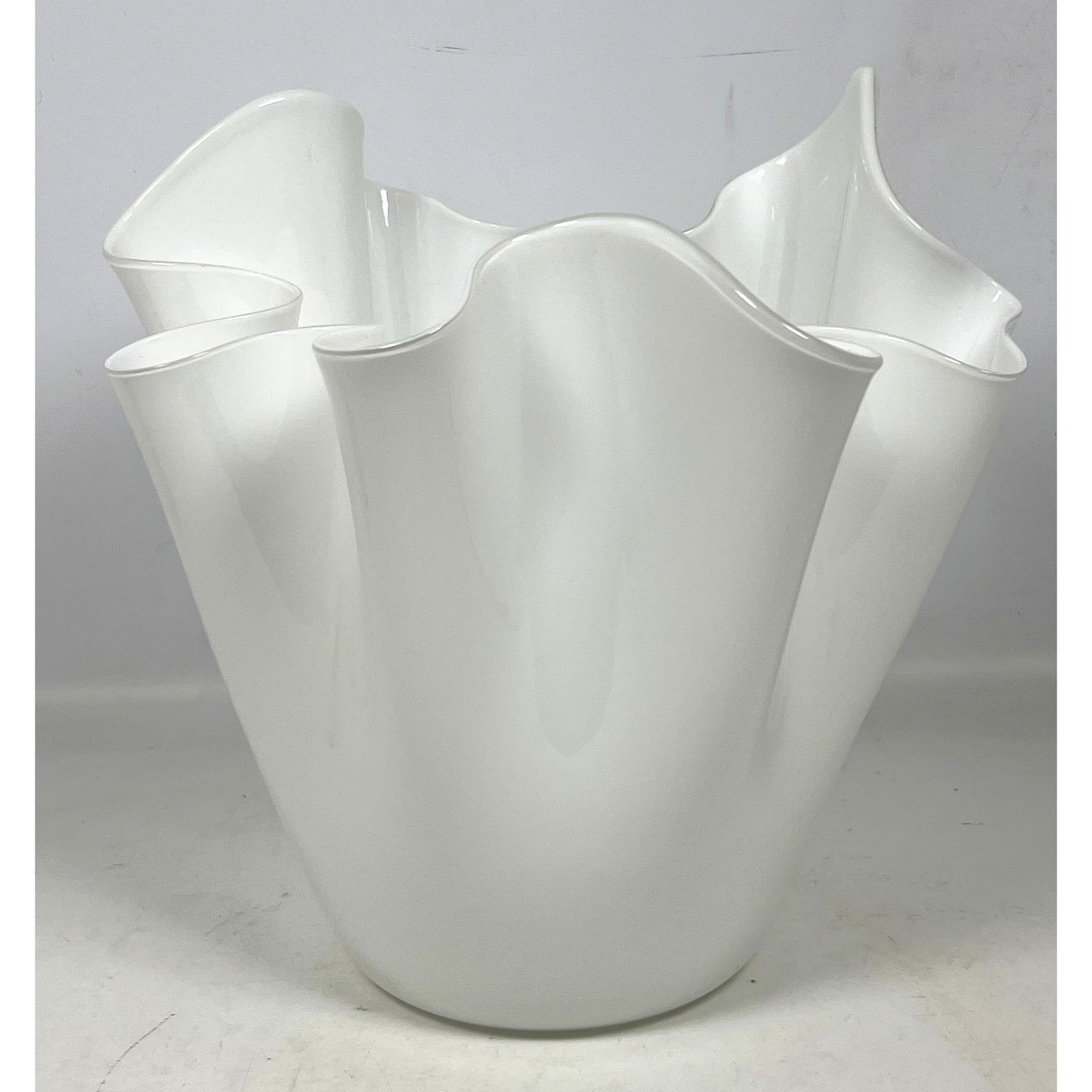 Large Fulvio Bianconi Venini Italian Art Glass Fazzoletto Handkerchief Vase Italy, Signed (1 of 10)