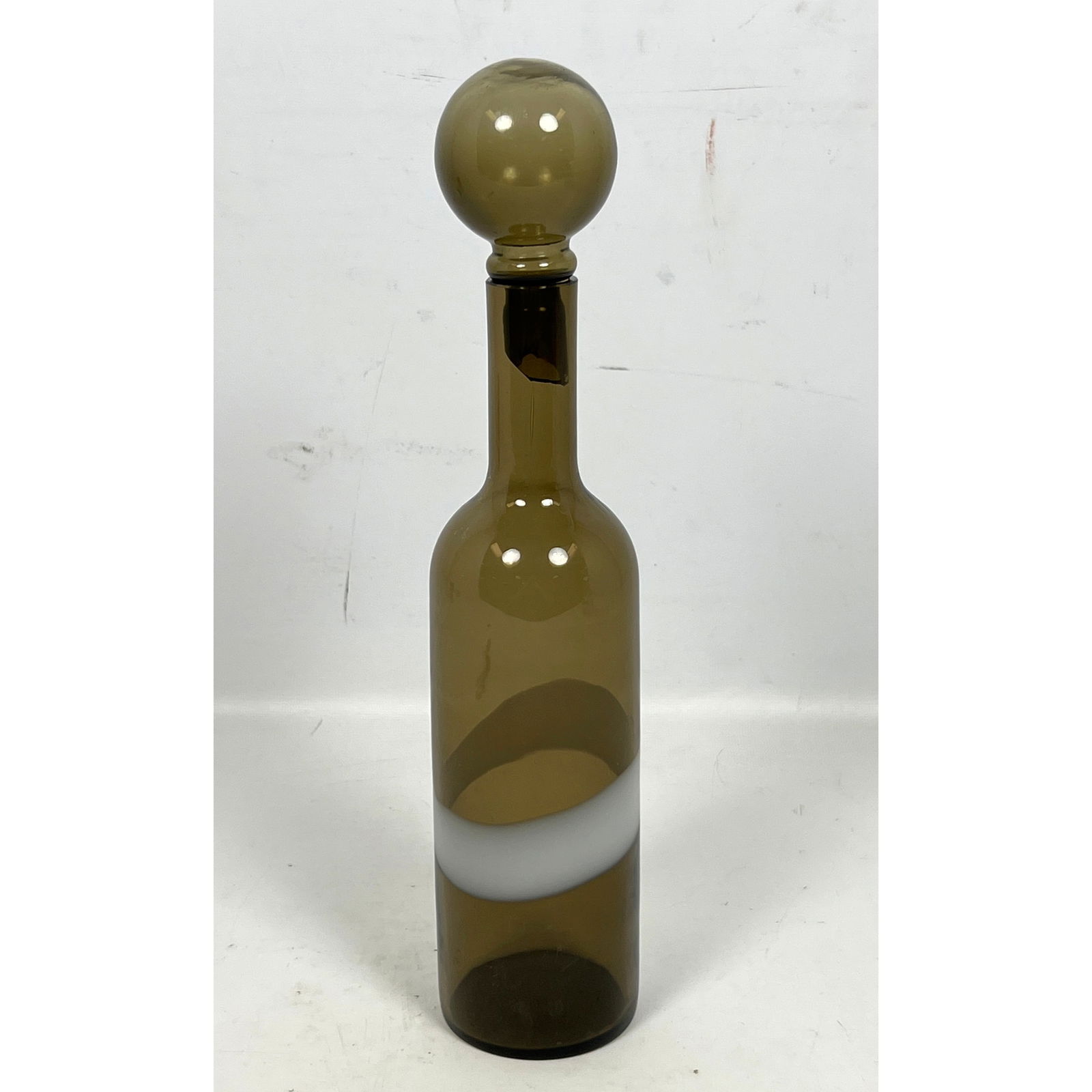 Italian Dino Martens Murano Fasce Bottle with Stopper circa 1955 Italy (1 of 9)