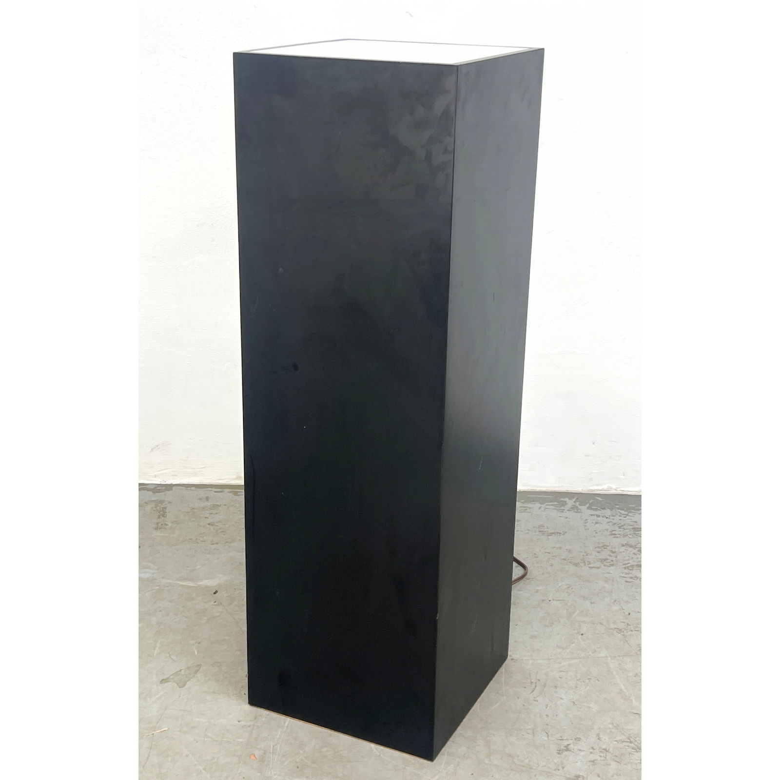 Modernist Square Column Display Pedestal. Illuminated Acrylic Top on Black Laminate Column. (1 of 6)