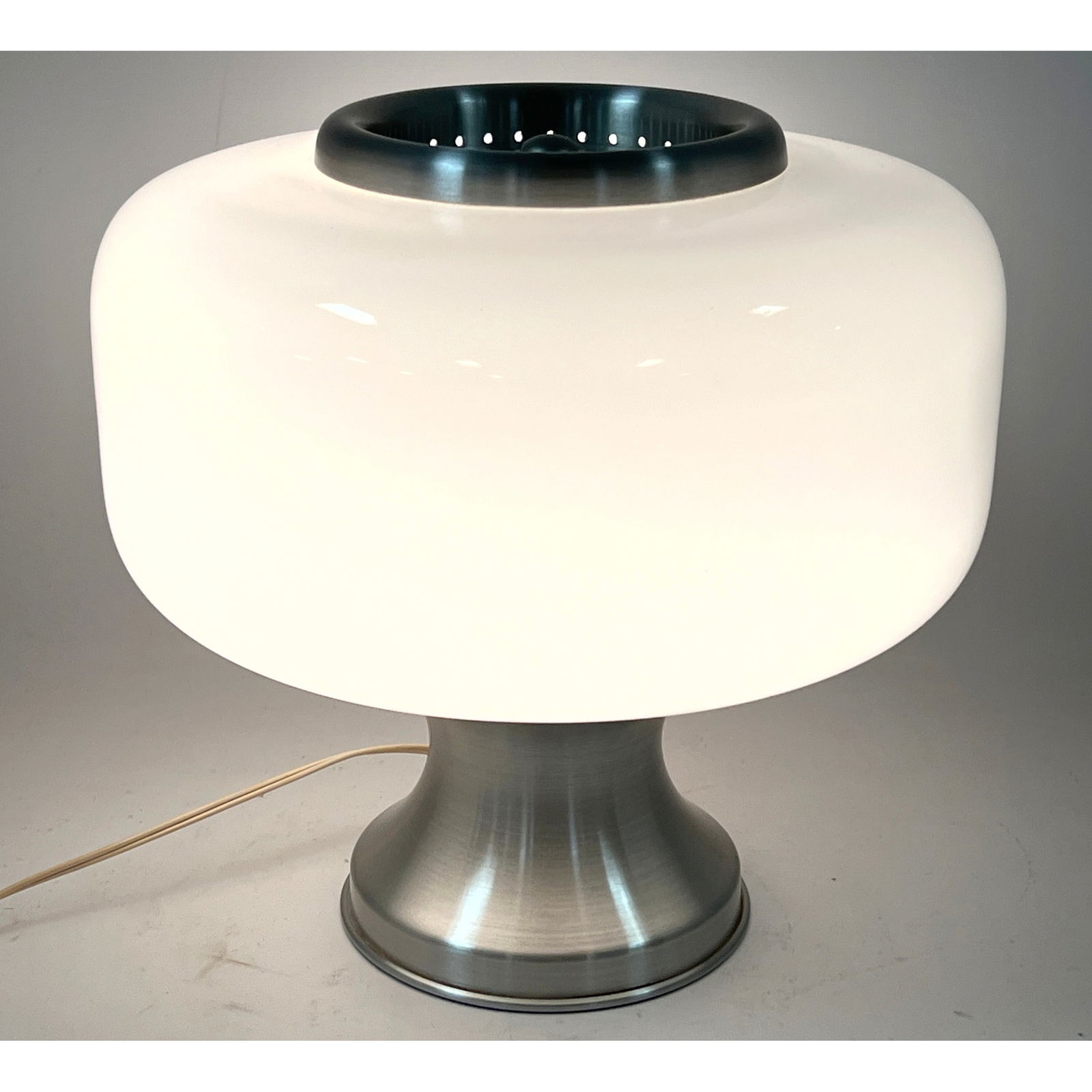Vintage Mid Century Modern Italian Style Table Lamp. Glass Shade. Harvey Guzzini Style. (1 of 12)