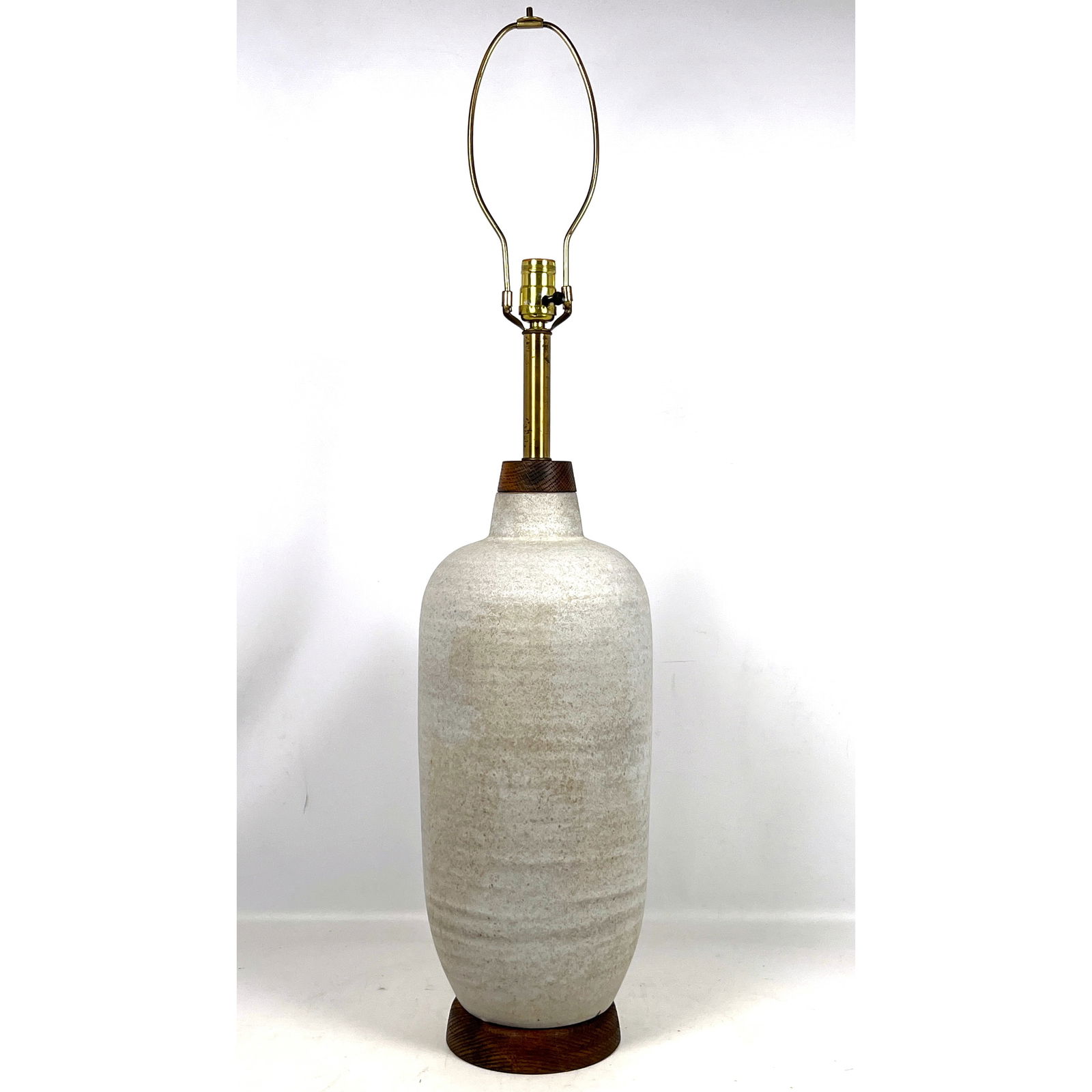 Large Mid Century Lee Rosen for Design Technics Glazed Ceramic Table Lamp. Unmarked. (1 of 10)