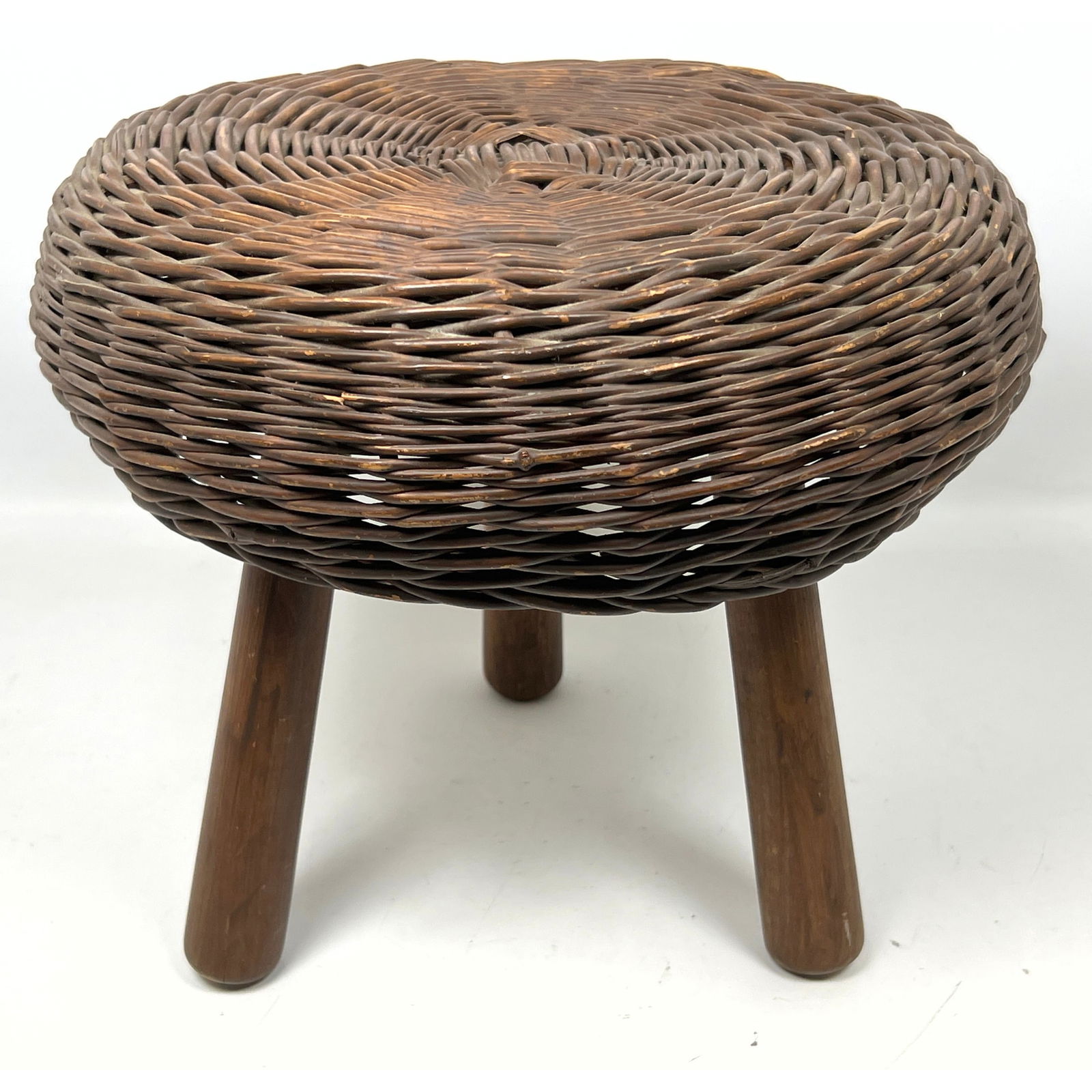 Tony Paul woven rattan Small stool. (1 of 9)