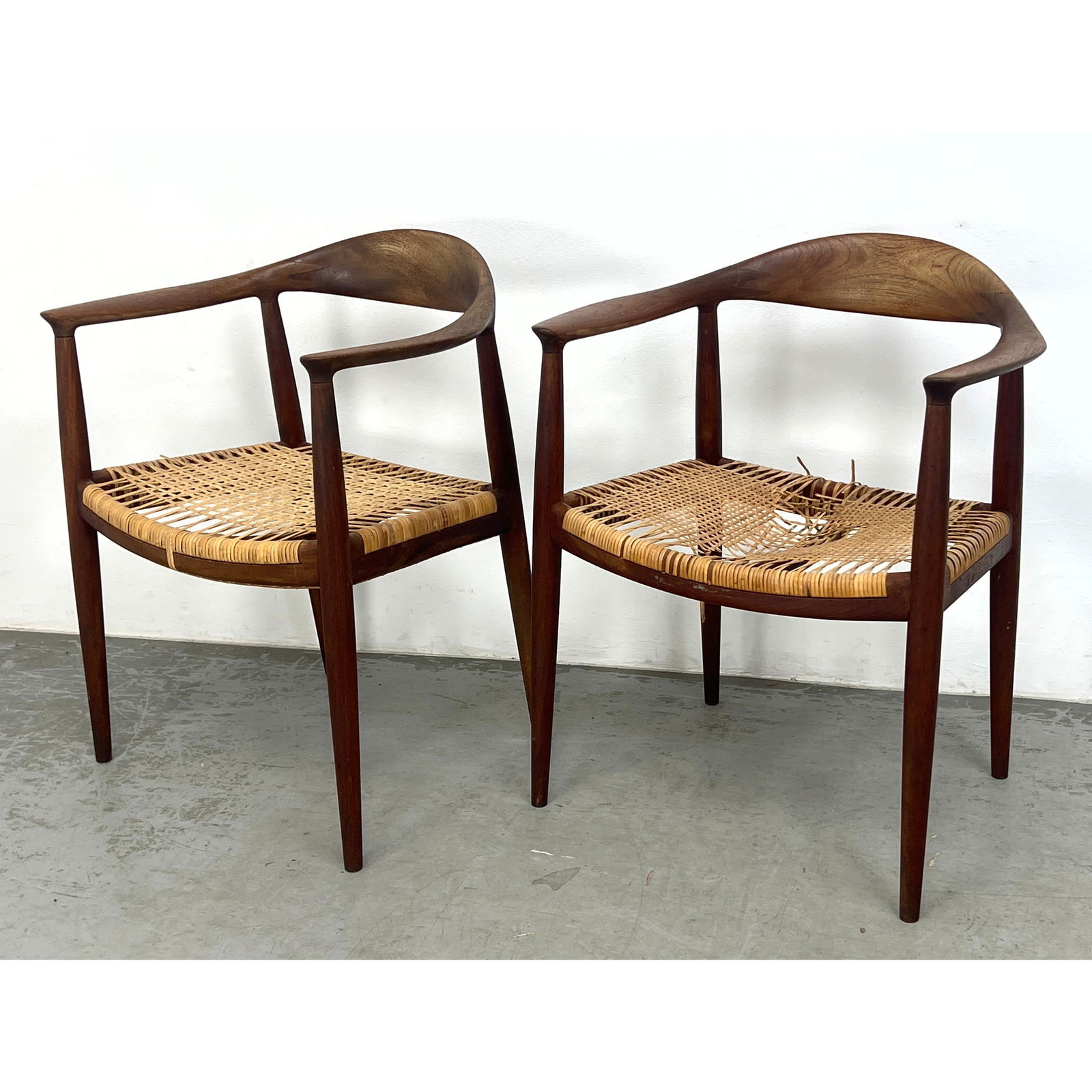 Pair Hans Wegner Arm Chairs. The Chair. Johannes Hansen. (1 of 10)