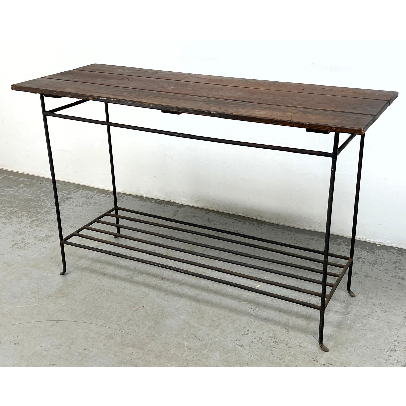 Umanoff Style Iron And Wood Console Bar Table. (1 of 13)