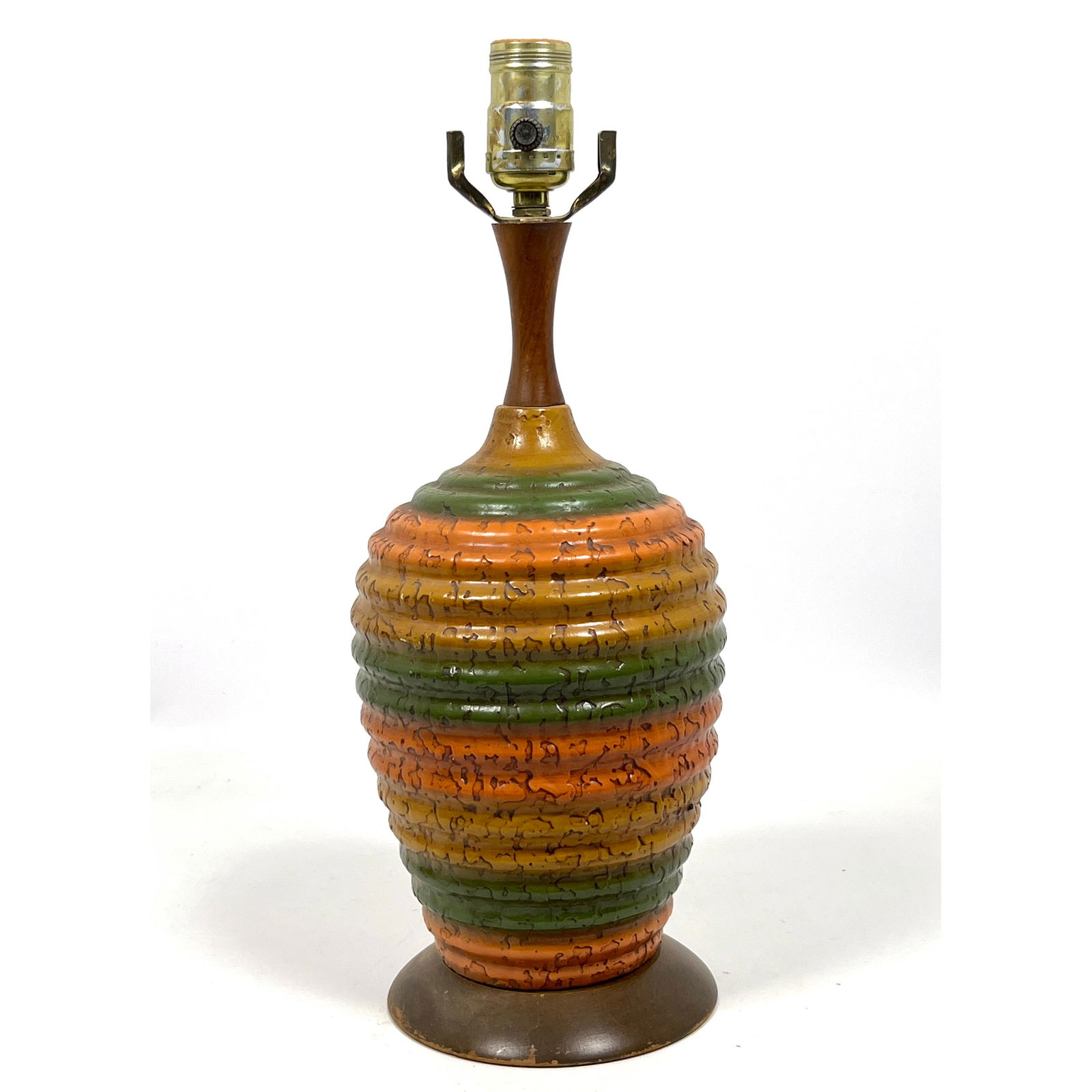 Mid Century Modern Table Lamp.: Mid Century Modern Table Lamp. Dimensions: Height: 19 inches, Width: 6 inches, Depth: 6 inches. --- US Packing and Shipping charge: In house shipping available. Will be calculated once destination kno