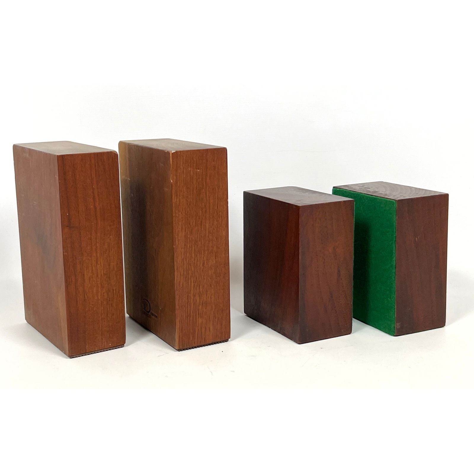 2 Pairs of Artisan Walnut Wood Bookends. One set by Bob Stockdale: 2 Pairs of Artisan Walnut Wood Bookends. One set by Bob Stockdale Dimensions: Height: 7.5 inches, Width: 5.5 inches, Depth: 2.5 inches. --- US Packing and Shipping charge: In house shipping available.