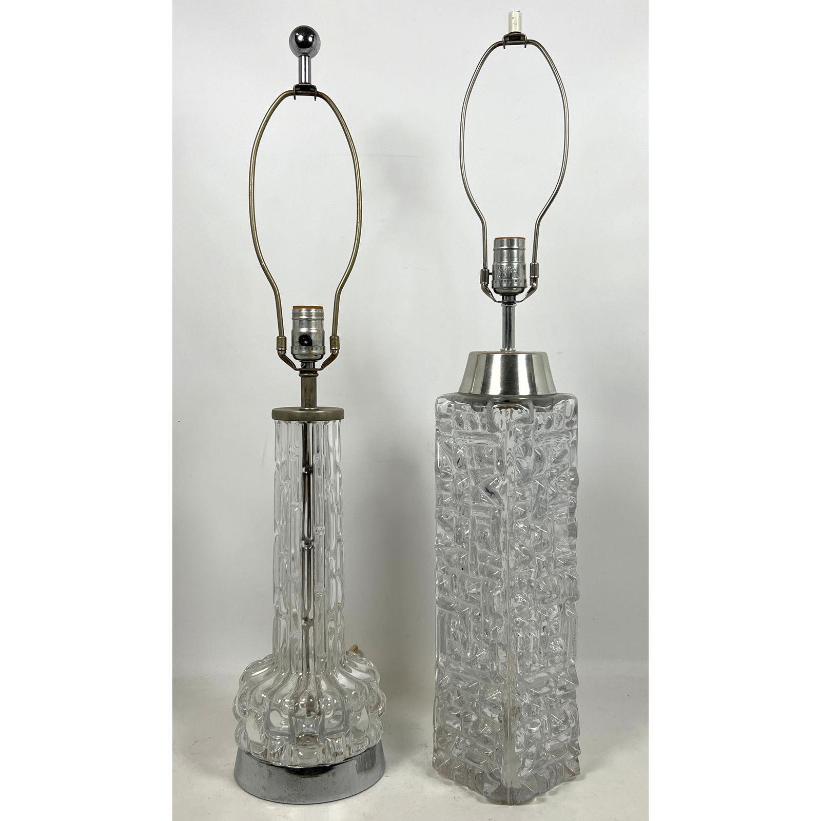 2pcs Textured Crystal Table Lamps. style of Carl Fagerlund, Possibly Pukeberg. (1 of 17)