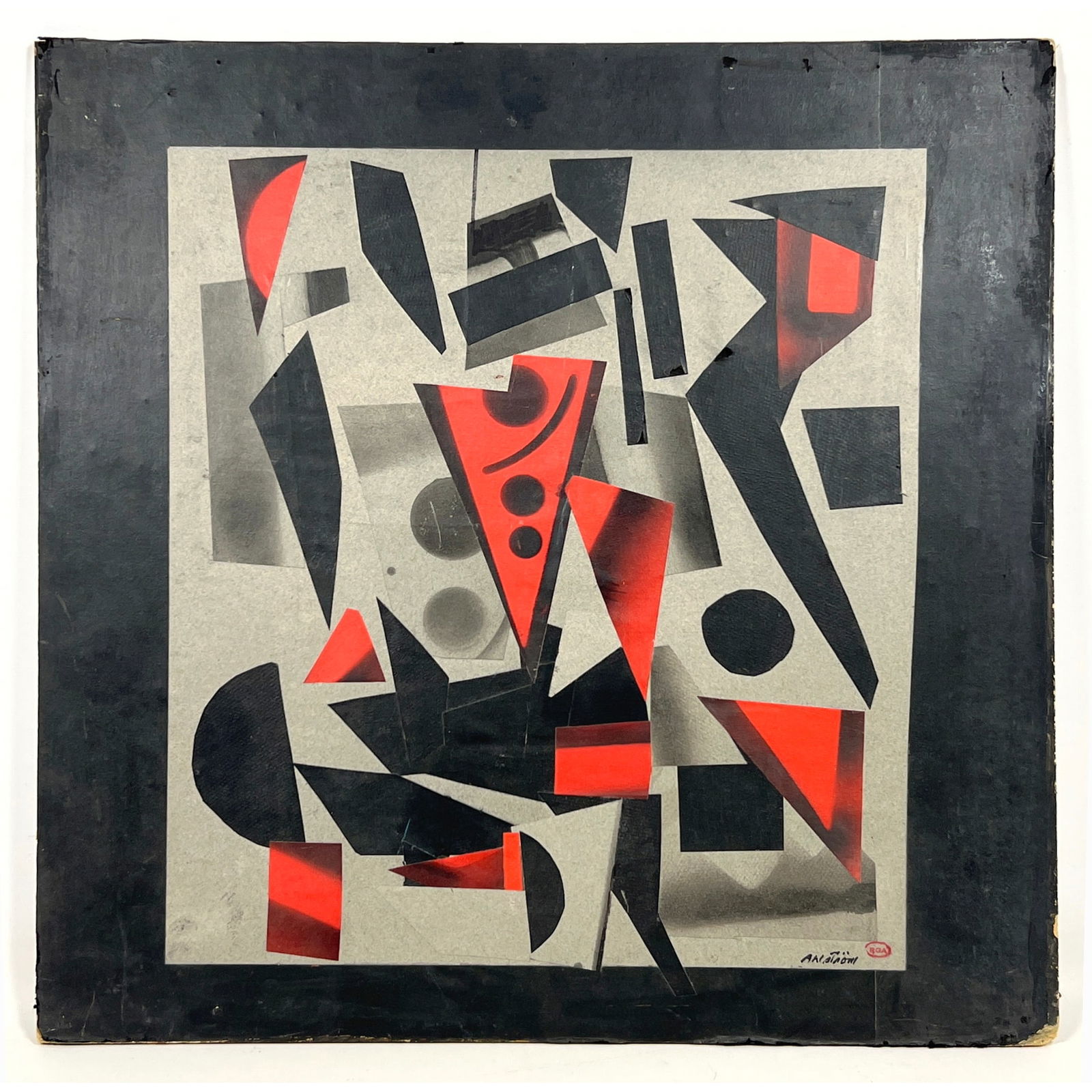 Ronald Ahlstrom post-geometric mixed-media painting (1 of 11)