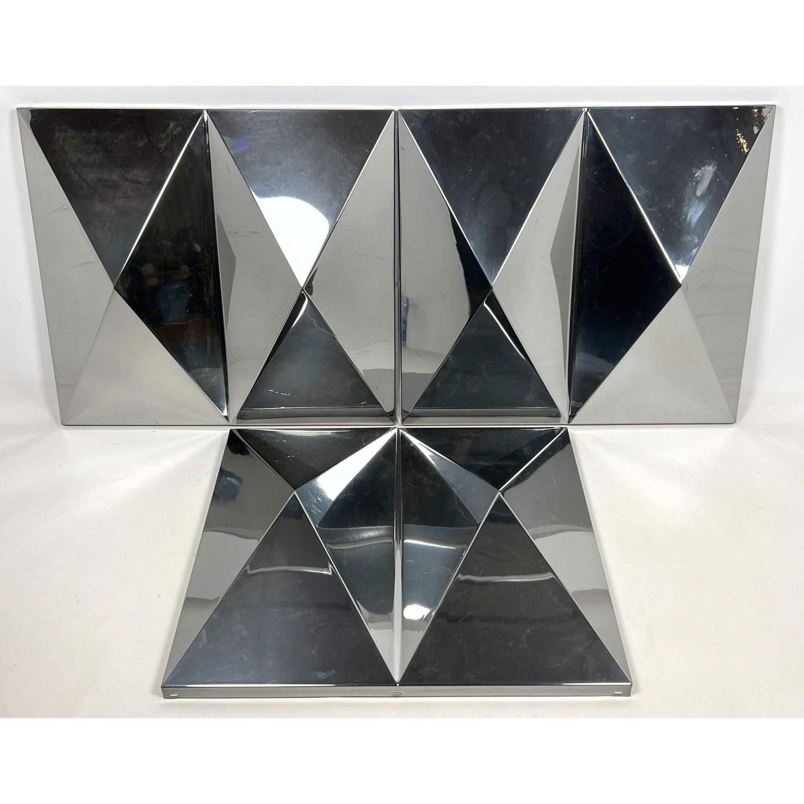 3pcs Chromed Finish Modernist Acrylic Panels. (1 of 11)