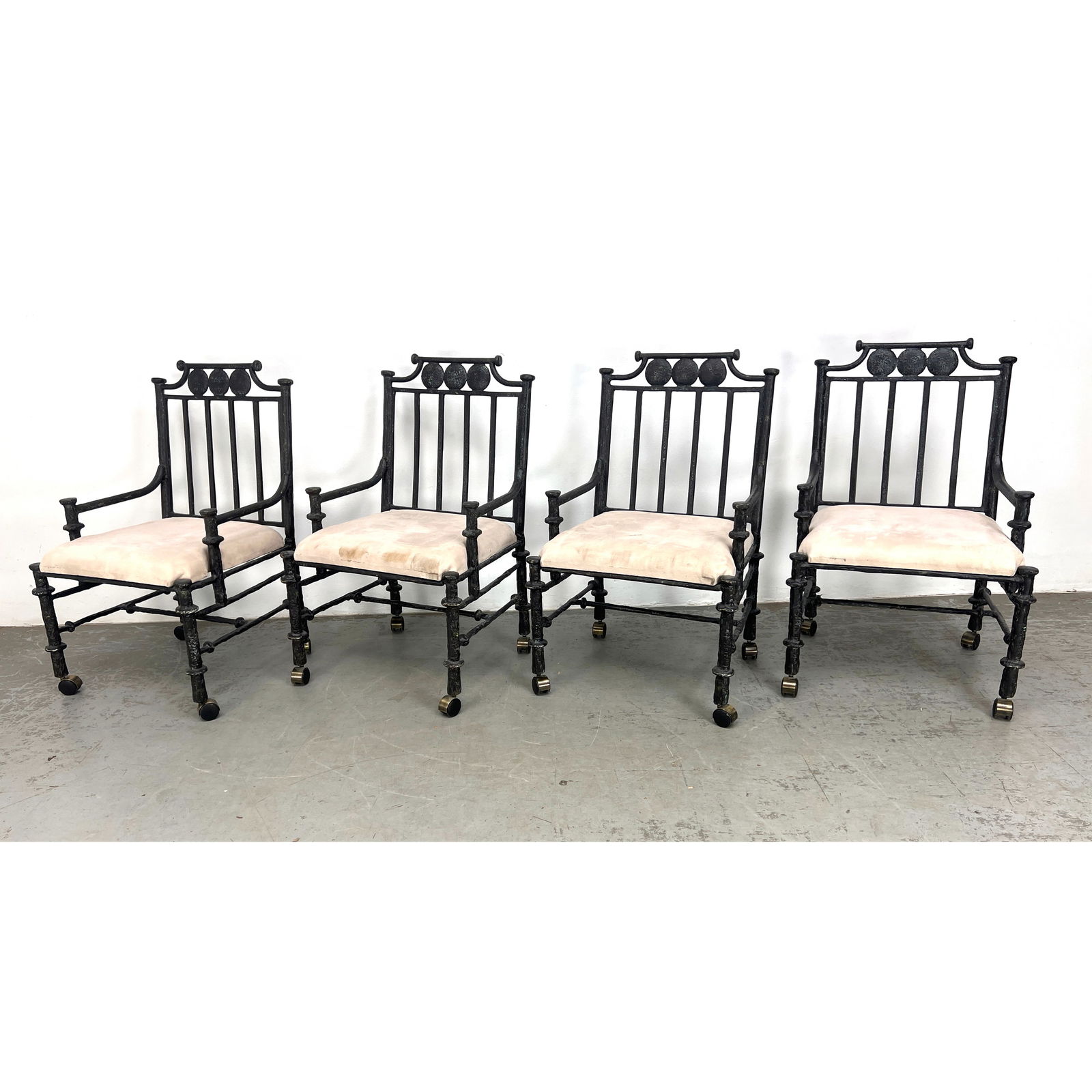 Set 4 Garden Arm Chairs in the Style of Diego Giacometti. (1 of 15)