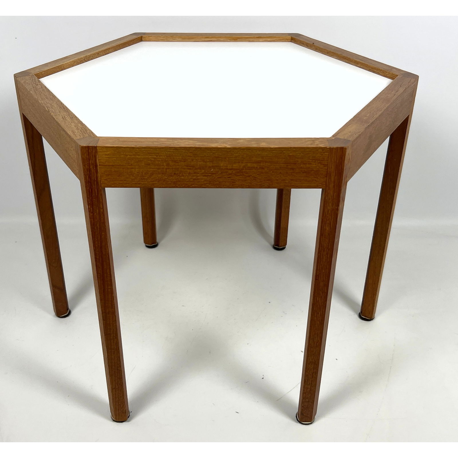 Hans Andersen hexagonal side table teak. Denmark. Unmarked. (1 of 8)