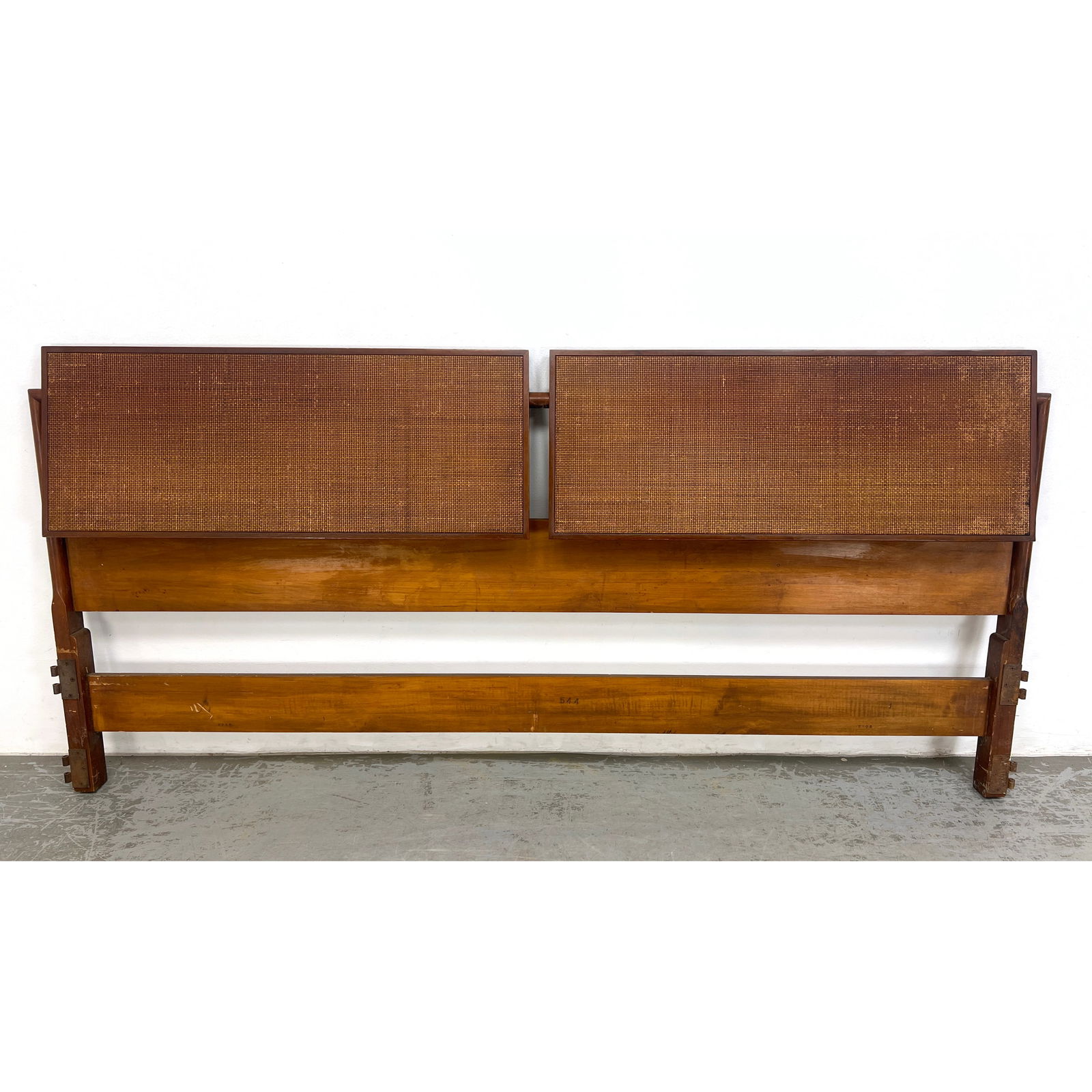 JOHN WIDDICOMB Woven Caned Headboard. King Size. Model 544. Metal label.: JOHN WIDDICOMB Woven Caned Headboard. King Size. Model 544. Metal label. Dimensions: Height: 37.5 inches, Width: 79.5 inches, Depth: 5 inches. --- - We offer curbside delivery for most items to NYC, M