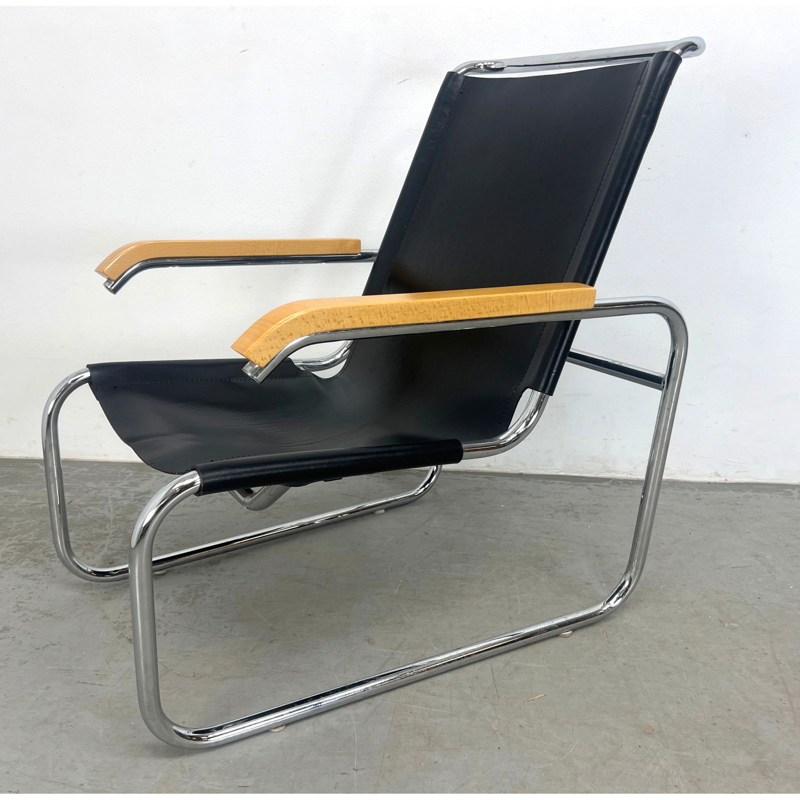 Marcel Breuer for Thonet 'B35' cantilevered armchair. Unsigned attribution: Marcel Breuer for Thonet 'B35' cantilevered armchair. Unsigned attribution Dimensions: Height: 34 inches, Width: 24.5 inches, Depth: 31 inches. - Seat Height: 12 inches --- - We offer curbside deliver