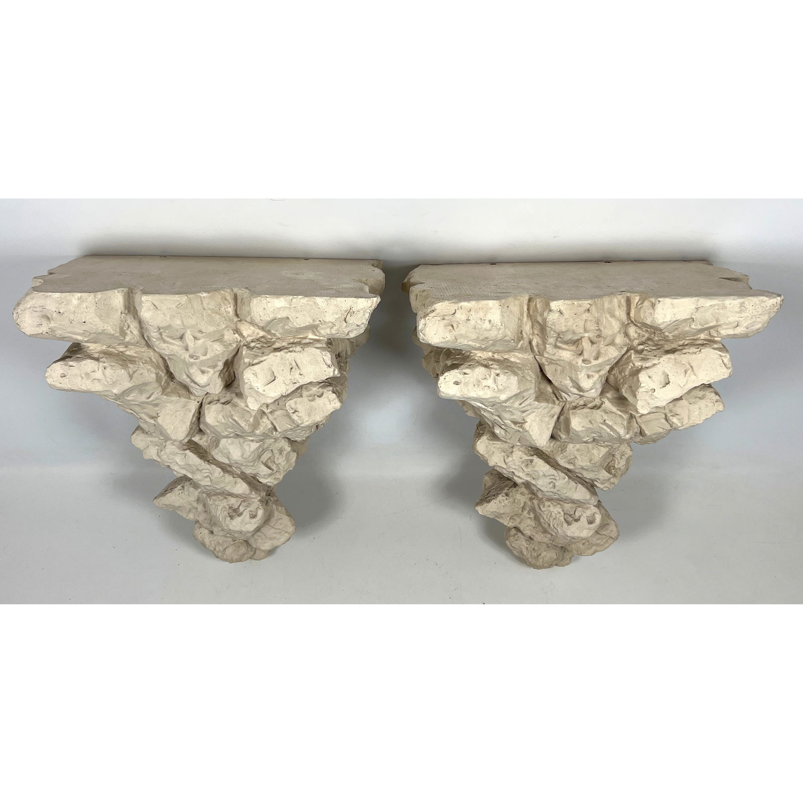Pair Fiberglass reinforced Rock Form Wall Shelf Sculptures. Sirmos Attributed. Rock Quarry. Appear t (1 of 9)