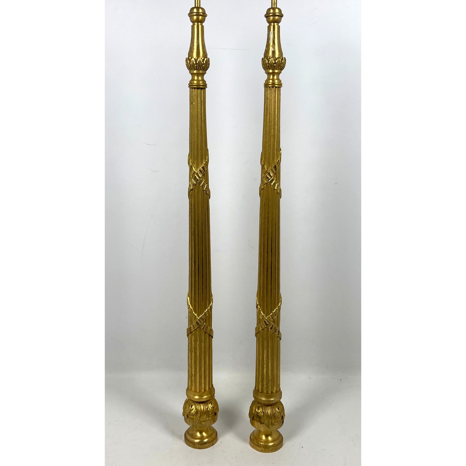 Pair Gilt Bronze Neoclassical style Sink Legs. Attributed to Sherle Wagner.: Pair Gilt Bronze Neoclassical style Sink Legs. Attributed to Sherle Wagner. Dimensions: Height: 28 inches, Width: 1.5 inches, Depth: 1.5 inches. --- US Packing and Shipping charge: In house shipping a